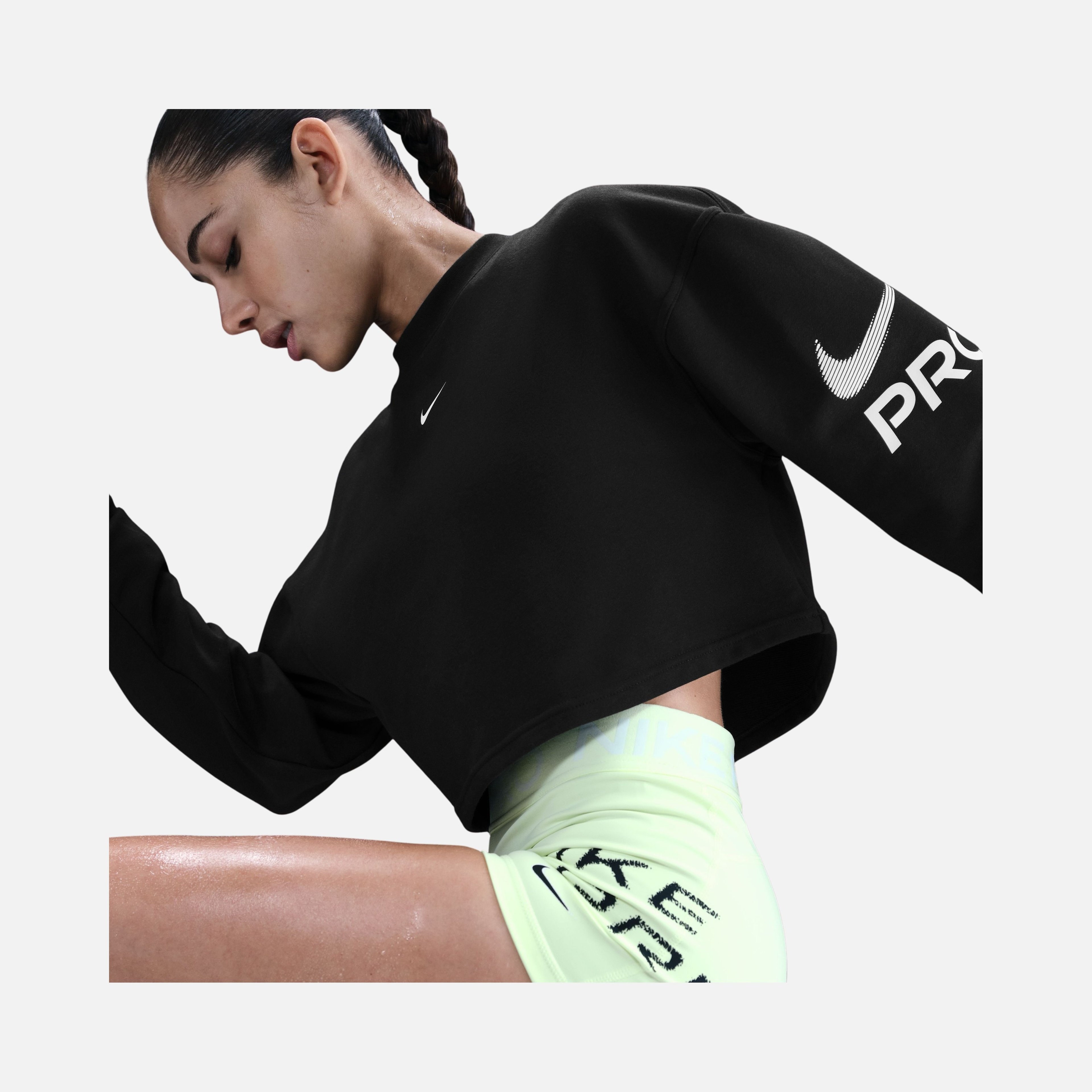 Nike W Np Df Flc Crew Tt Grx Kadın Sweatshirt