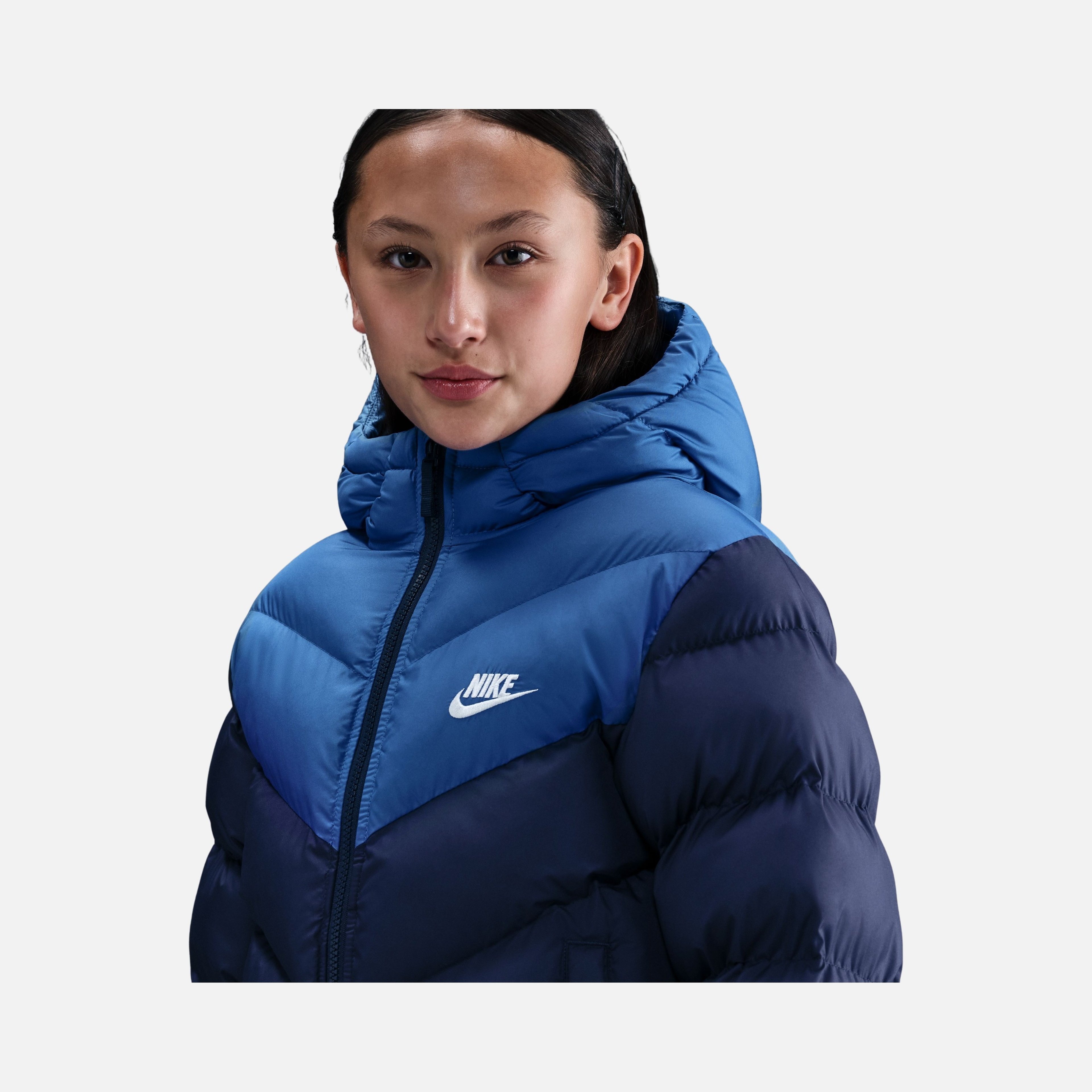 Nike Nsw Tf Adp Puffer Colorblock Çocuk Kapüşonlu Mont