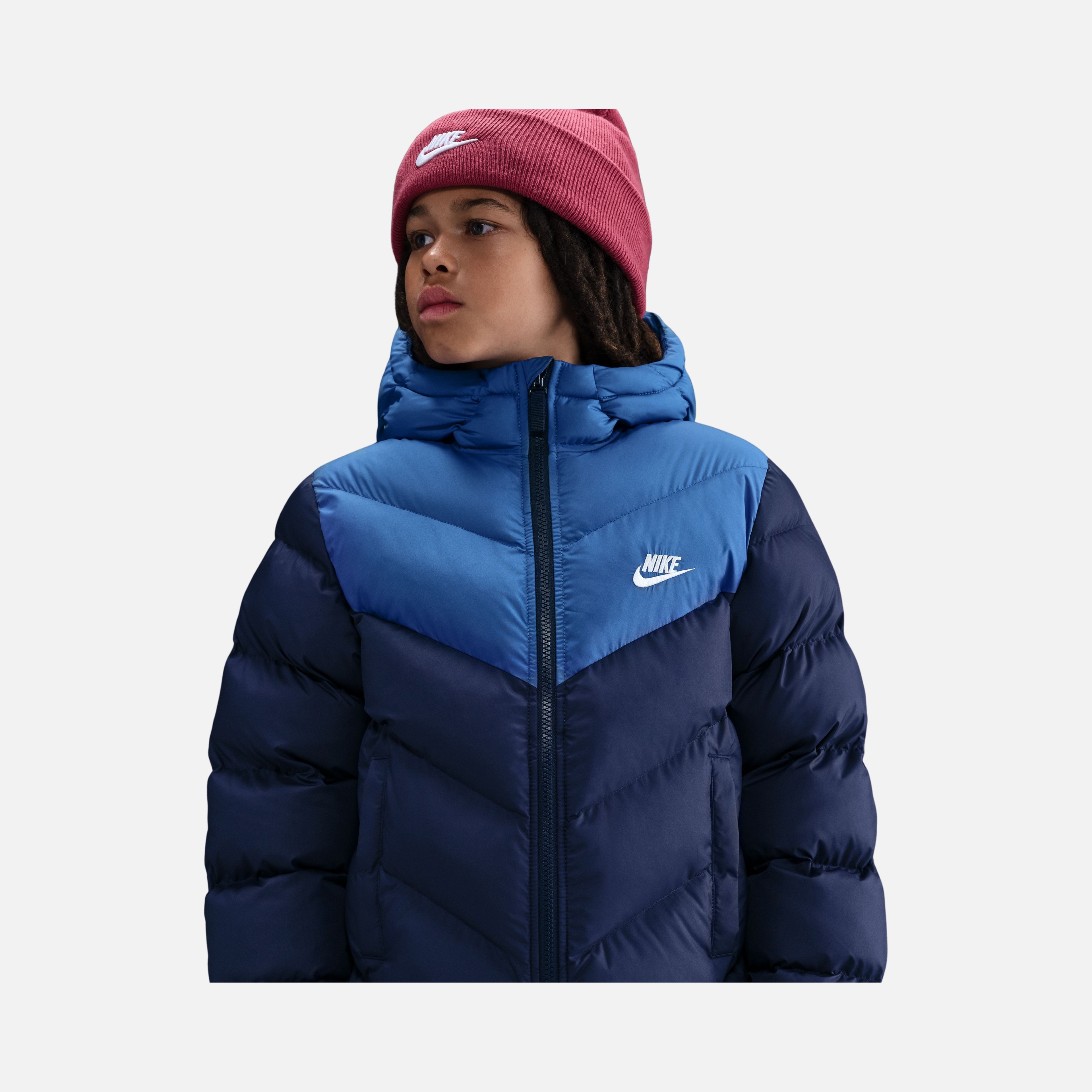 Nike Nsw Tf Adp Puffer Colorblock Çocuk Kapüşonlu Mont
