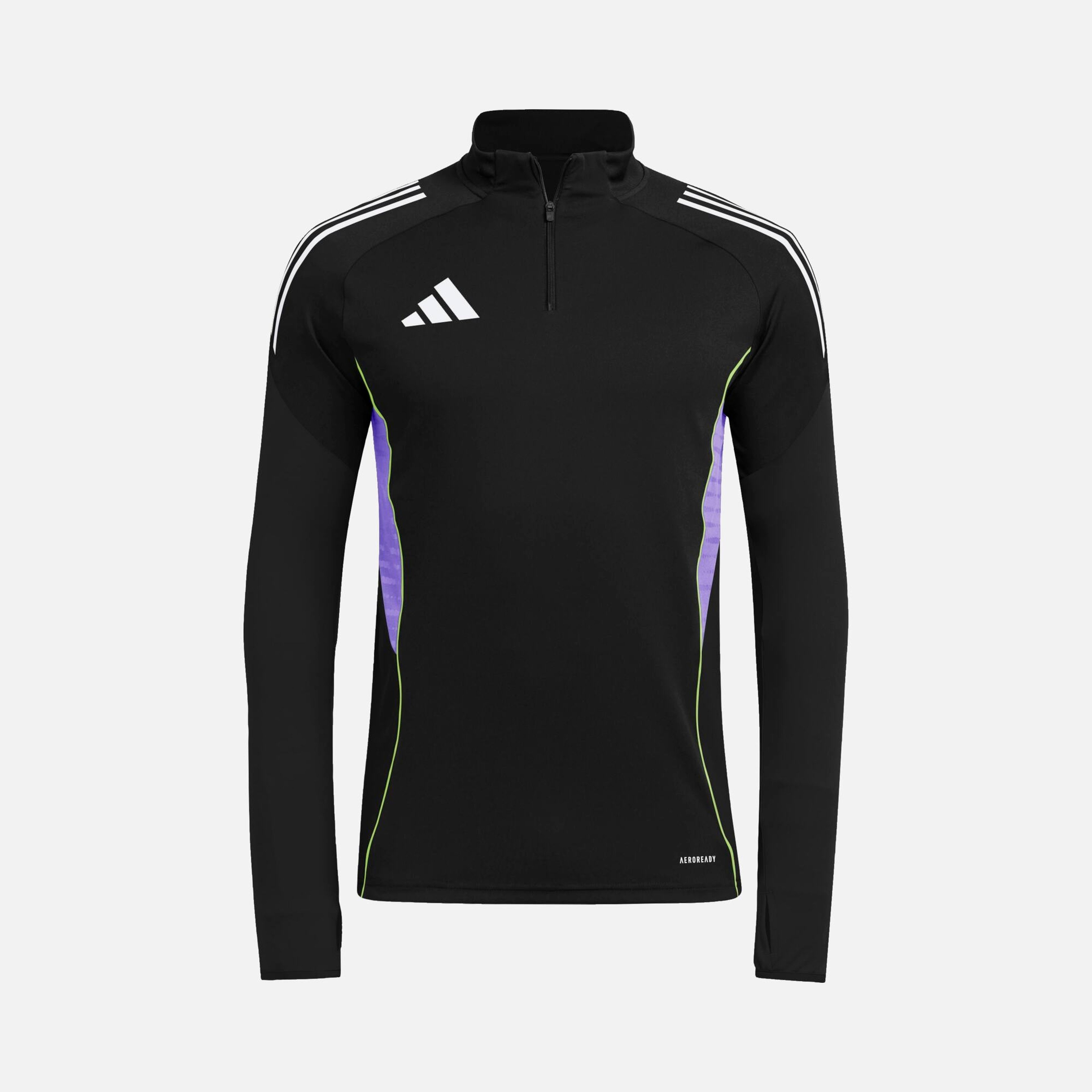 adidas AEROREADY Tiro25 Club Training 3-Stripes 1/4 Zip Long-Sleeve Erkek Tişört