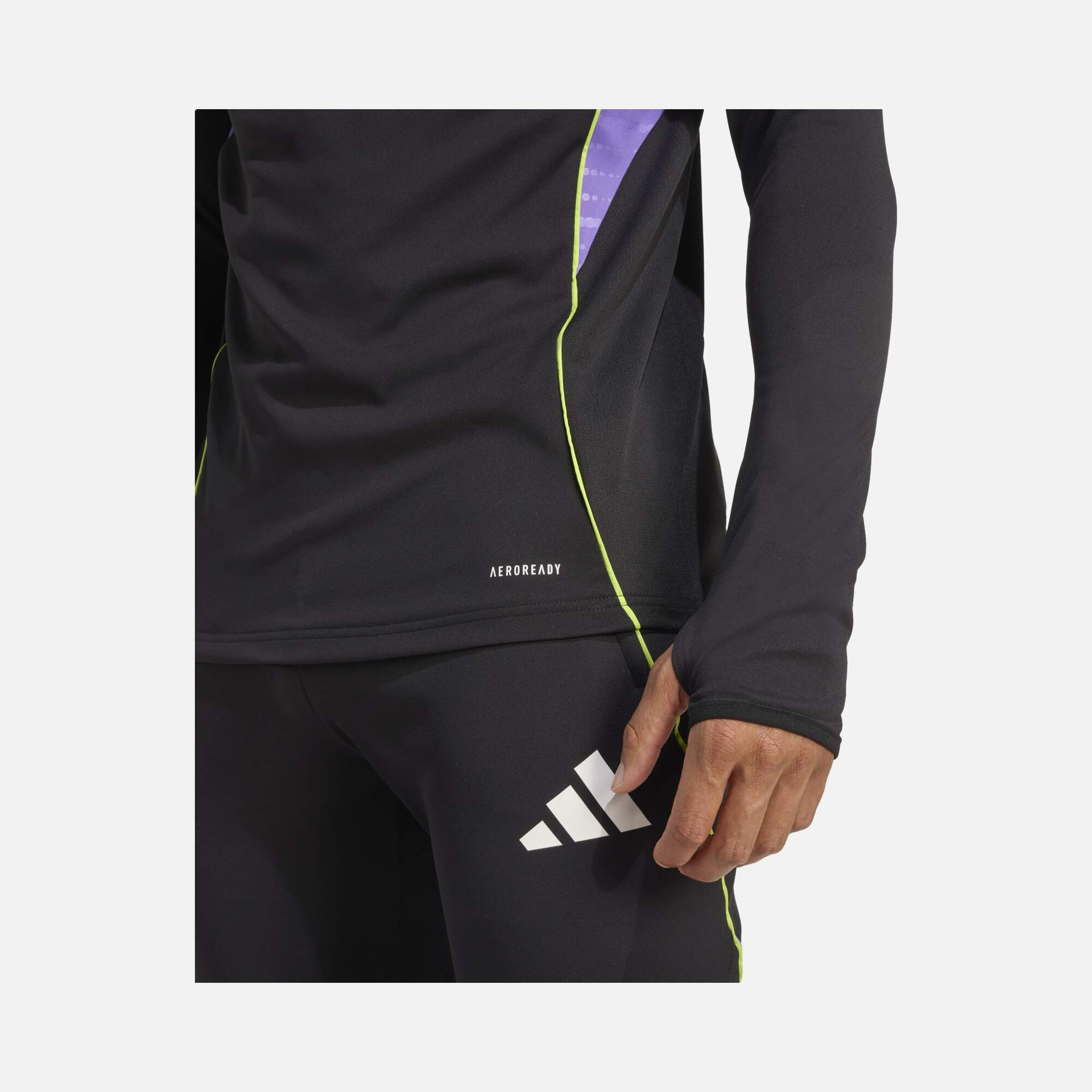 adidas AEROREADY Tiro25 Club Training 3-Stripes 1/4 Zip Long-Sleeve Erkek Tişört