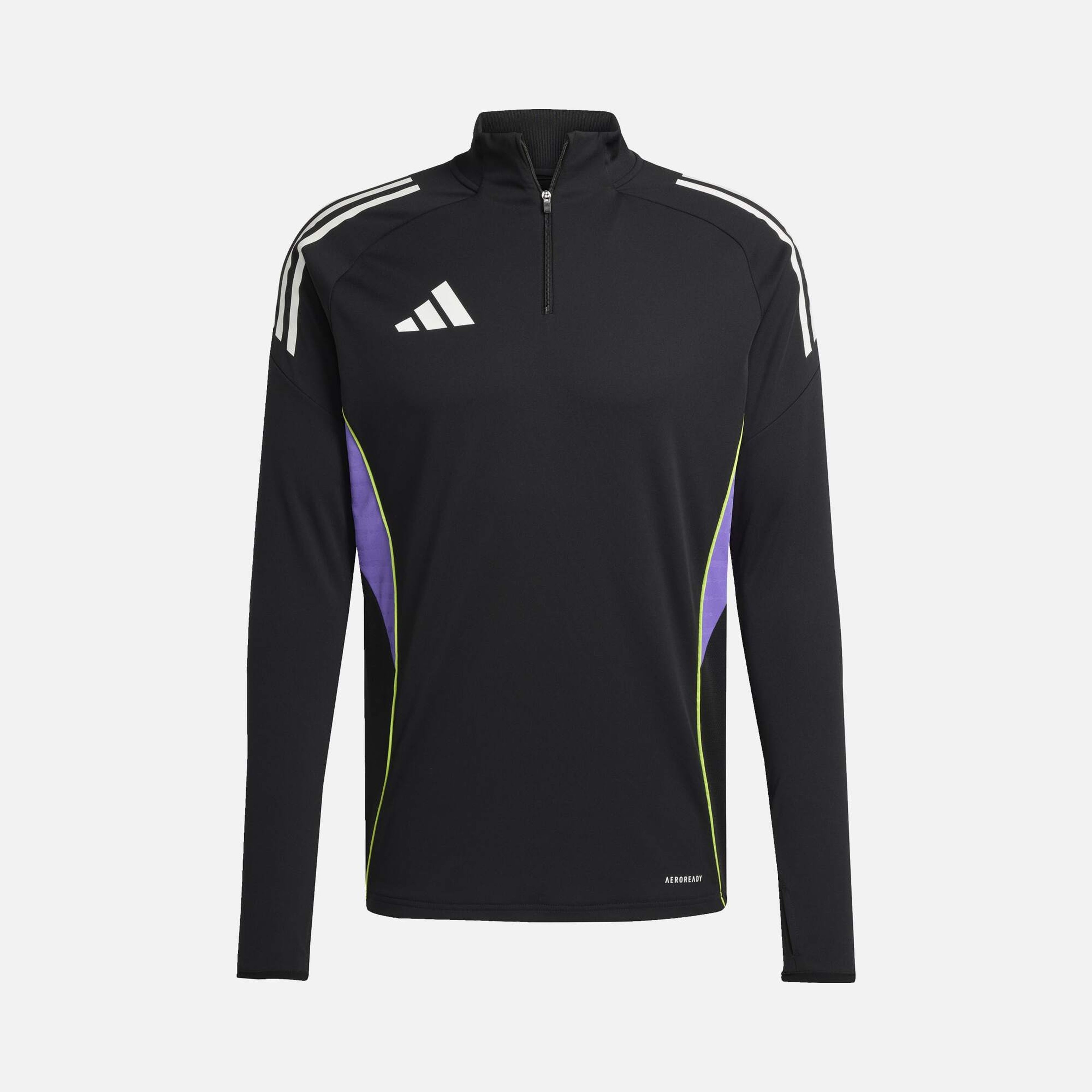 adidas AEROREADY Tiro25 Club Training 3-Stripes 1/4 Zip Long-Sleeve Erkek Tişört