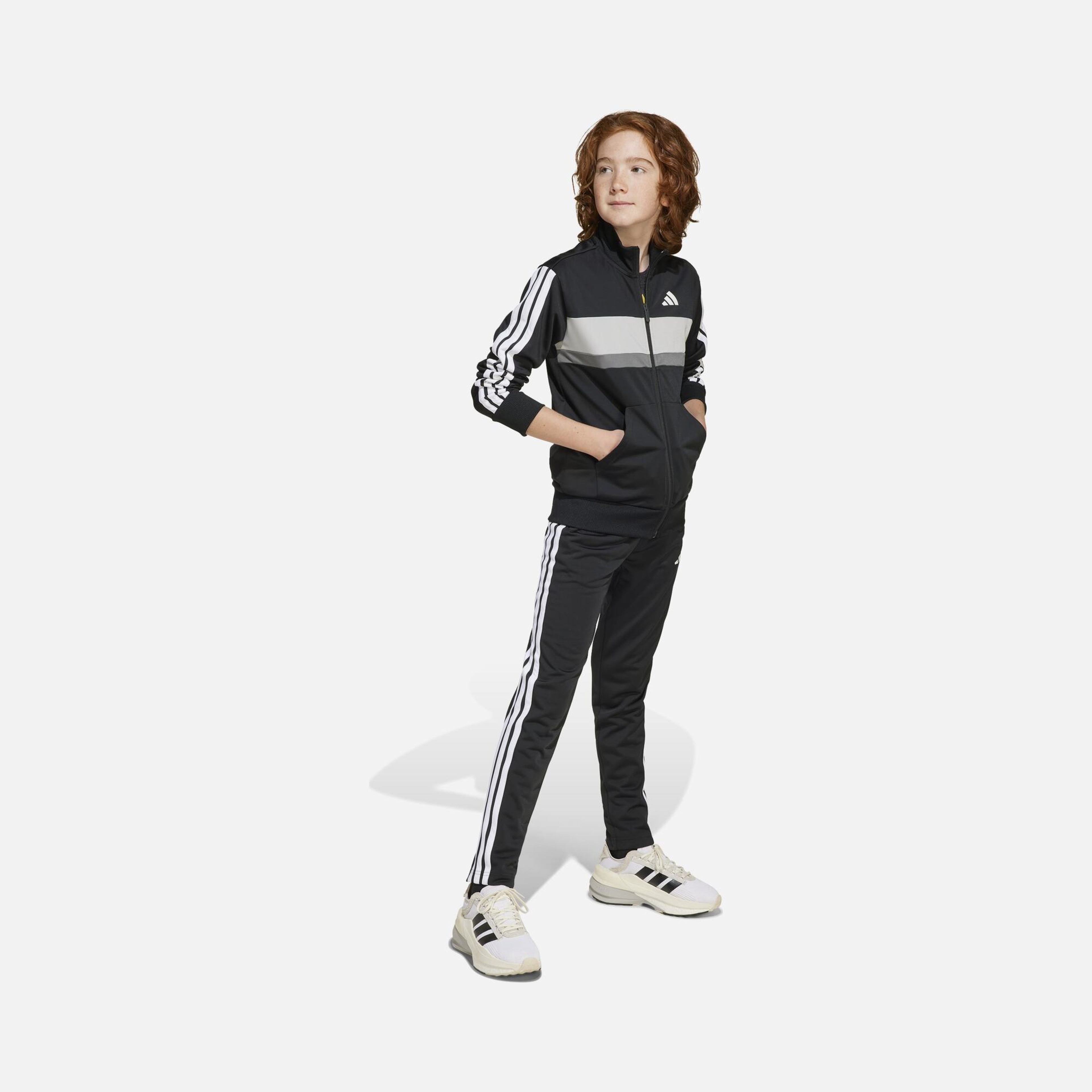 adidas Climacool Sportswear Seasonal Essentials Tiberio 3-Stripes Tricot Regular-Fit Full-Zip Çocuk Eşofman Takımı