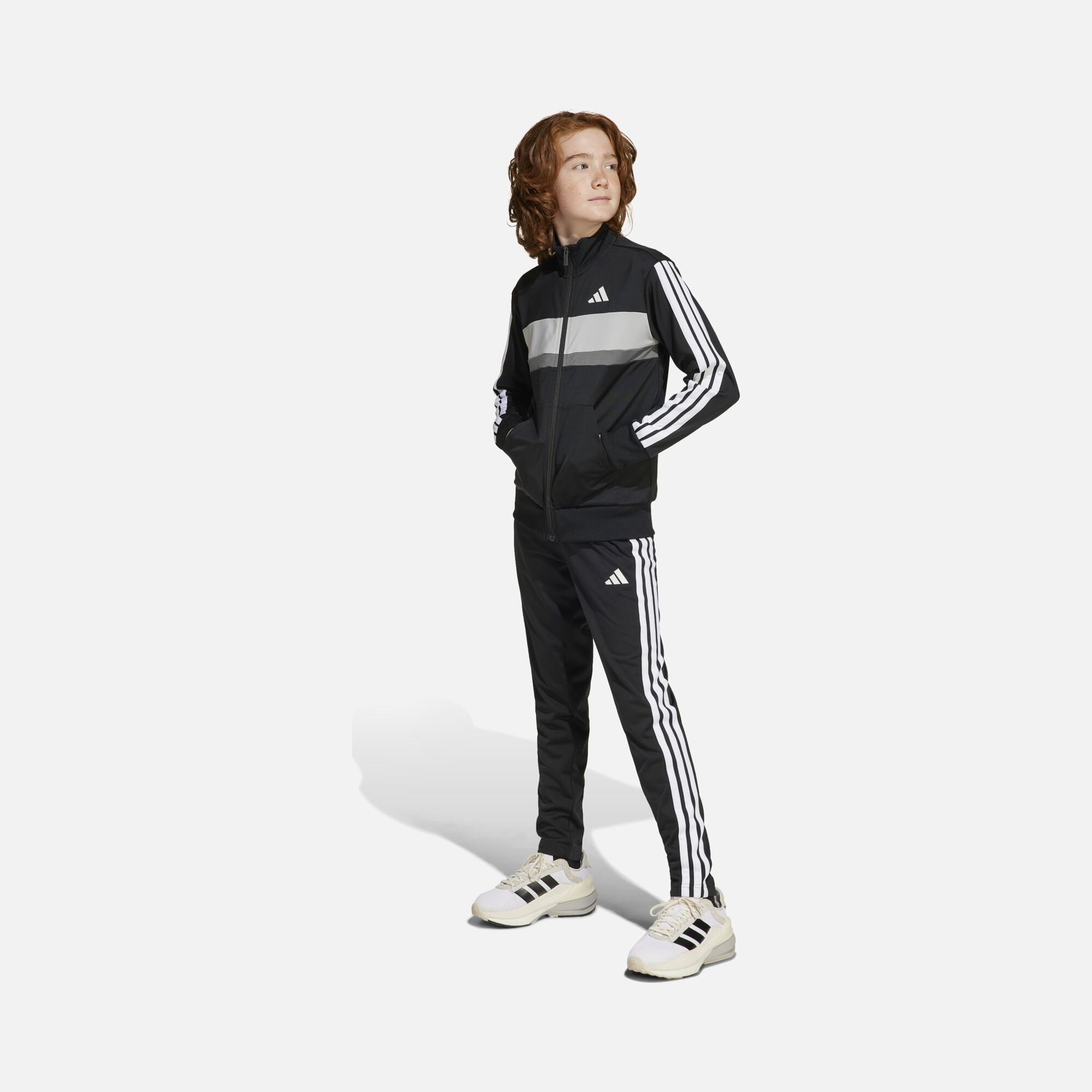 adidas Climacool Sportswear Seasonal Essentials Tiberio 3-Stripes Tricot Regular-Fit Full-Zip Çocuk Eşofman Takımı