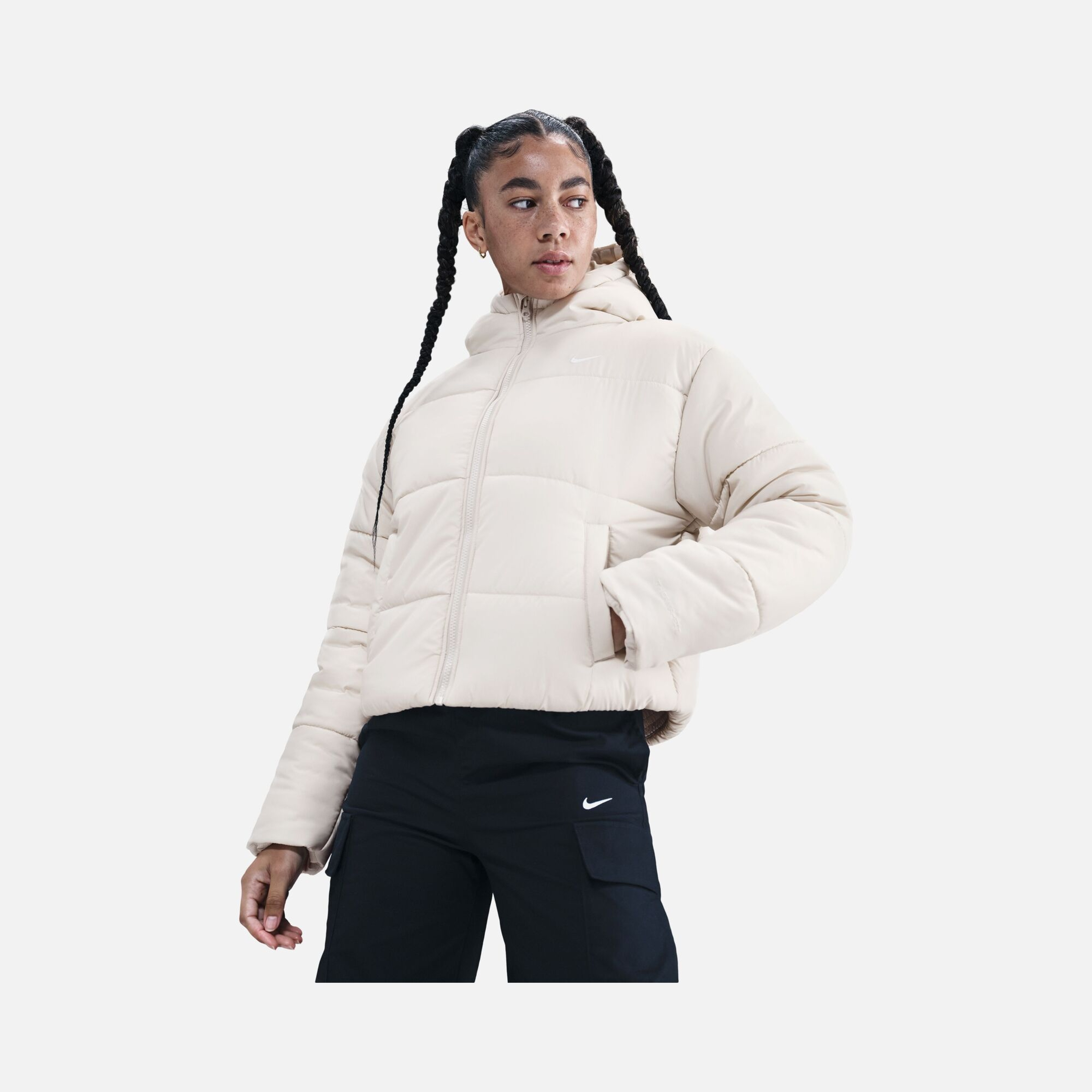 Nike Sportswear Therma-Fit Loose Cut at Hip-Length Full-Zip Hoodie Kadın Mont