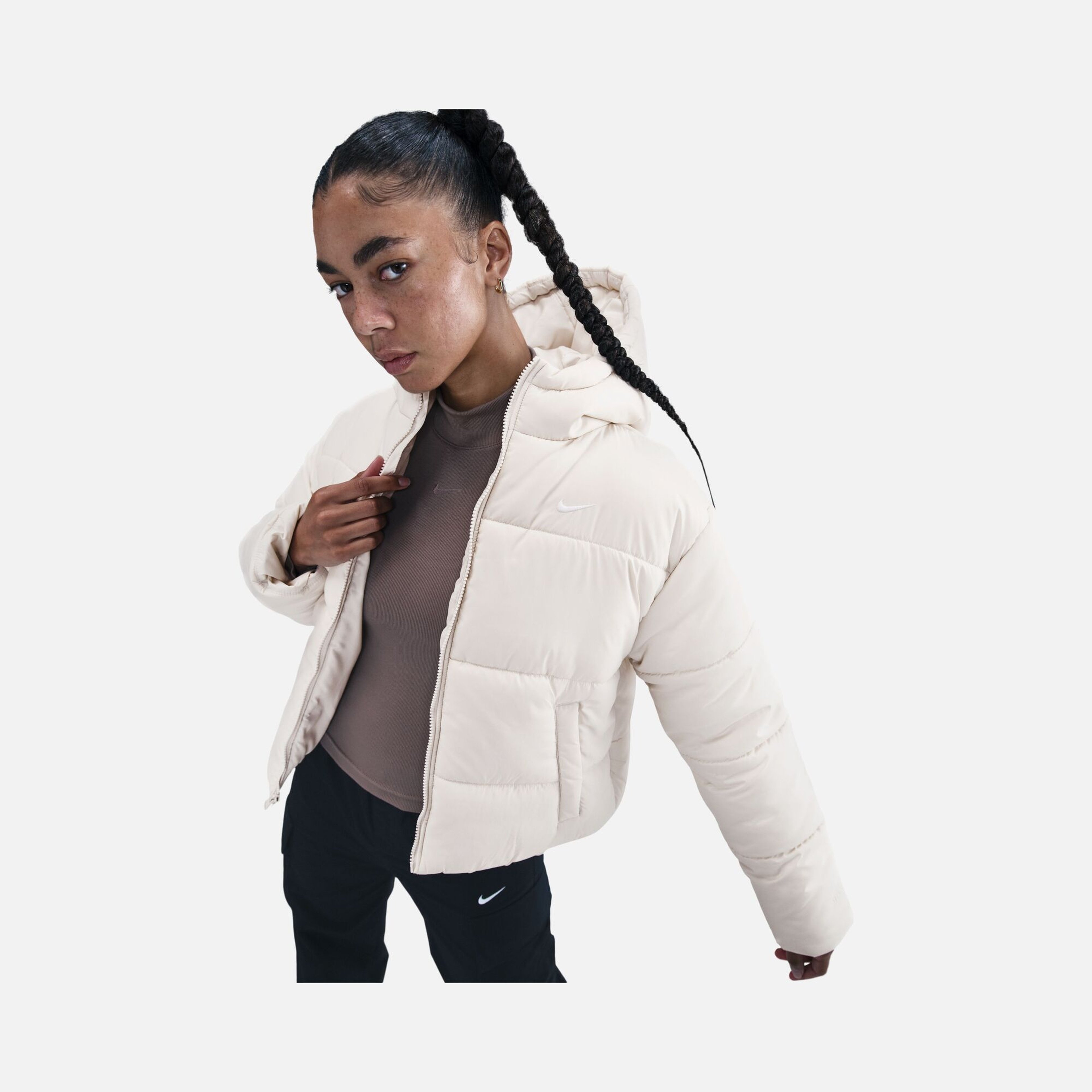 Nike Sportswear Therma-Fit Loose Cut at Hip-Length Full-Zip Hoodie Kadın Mont