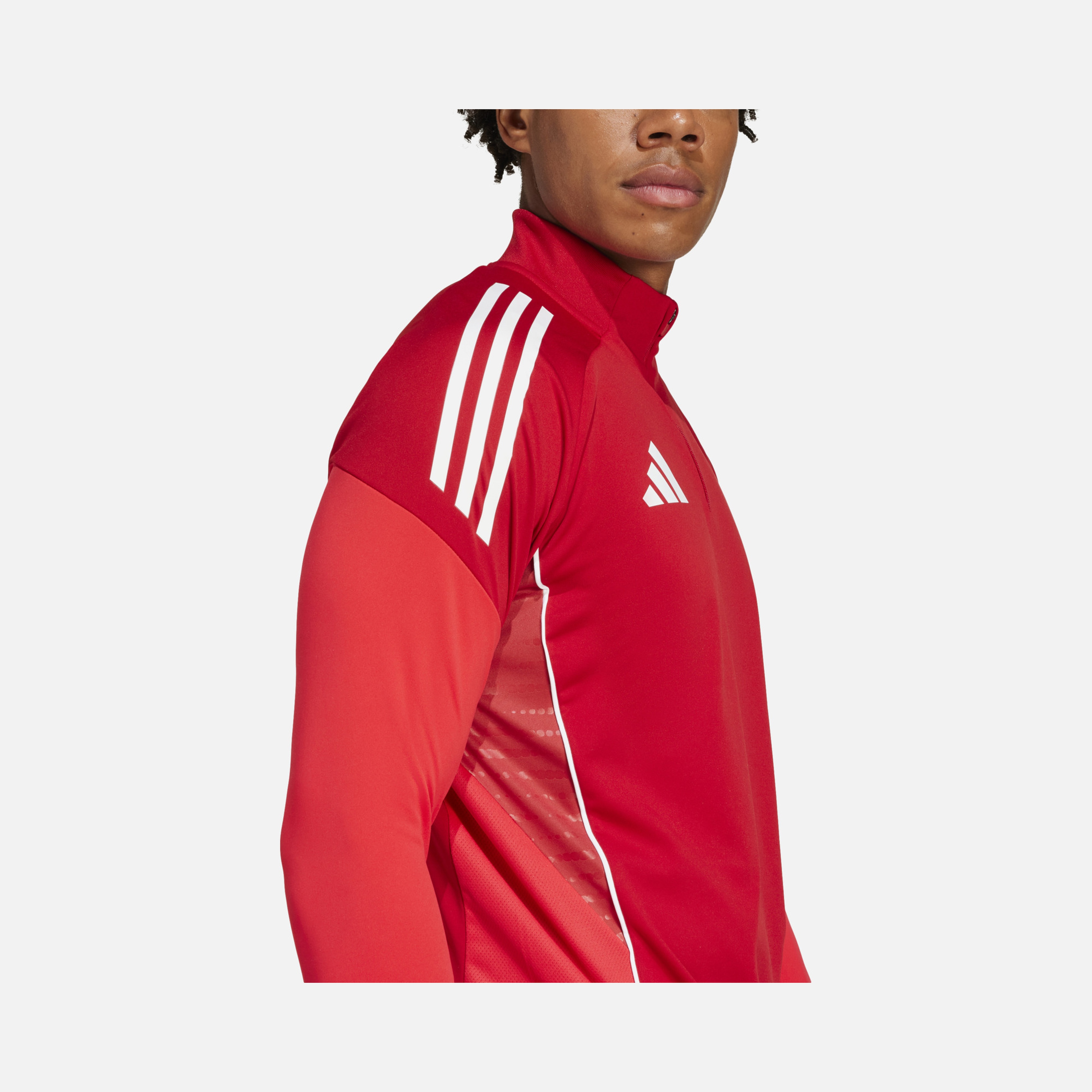 adidas AEROREADY Tiro25 Club Training 3-Stripes 1/4 Zip Long-Sleeve Erkek Tişört