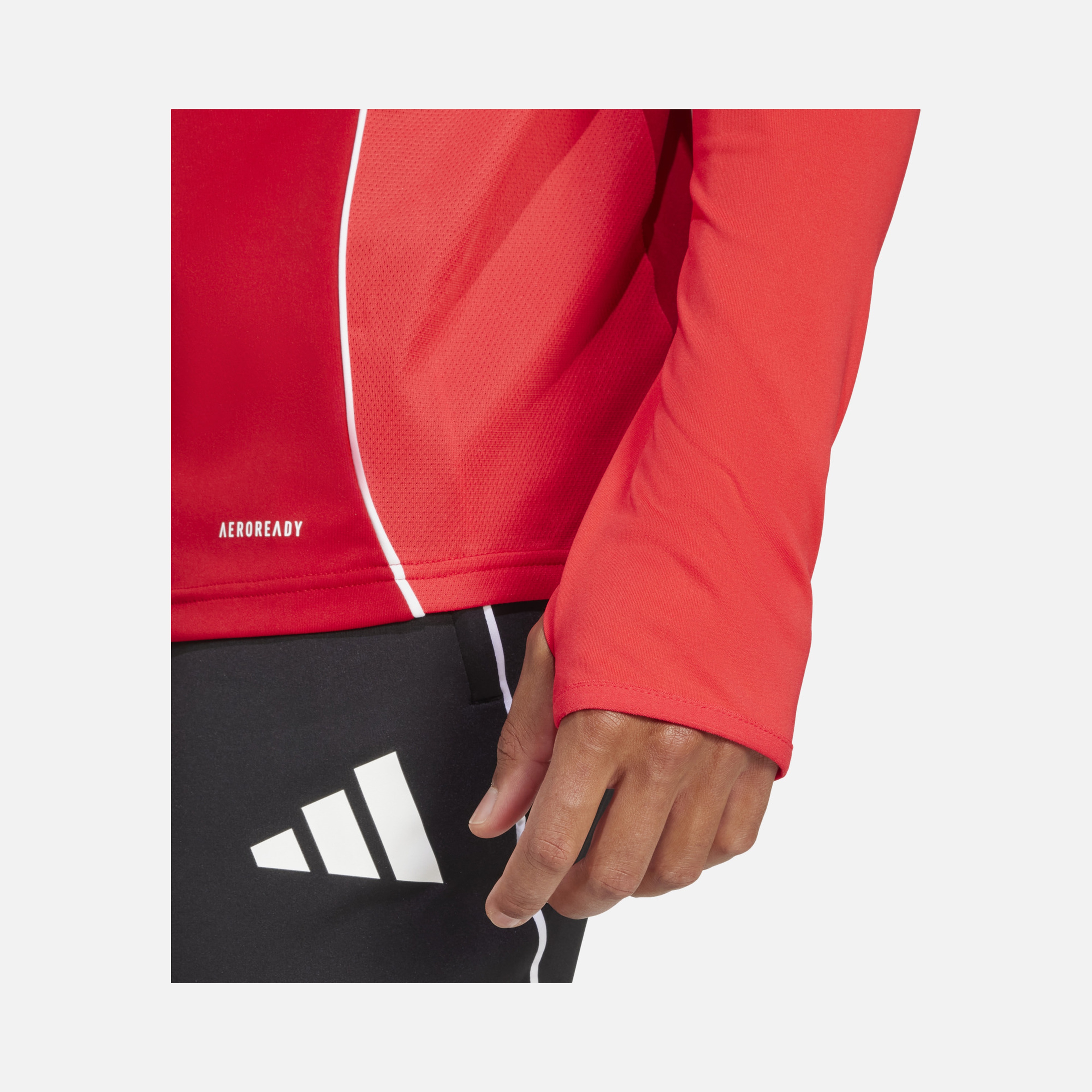 adidas AEROREADY Tiro25 Club Training 3-Stripes 1/4 Zip Long-Sleeve Erkek Tişört