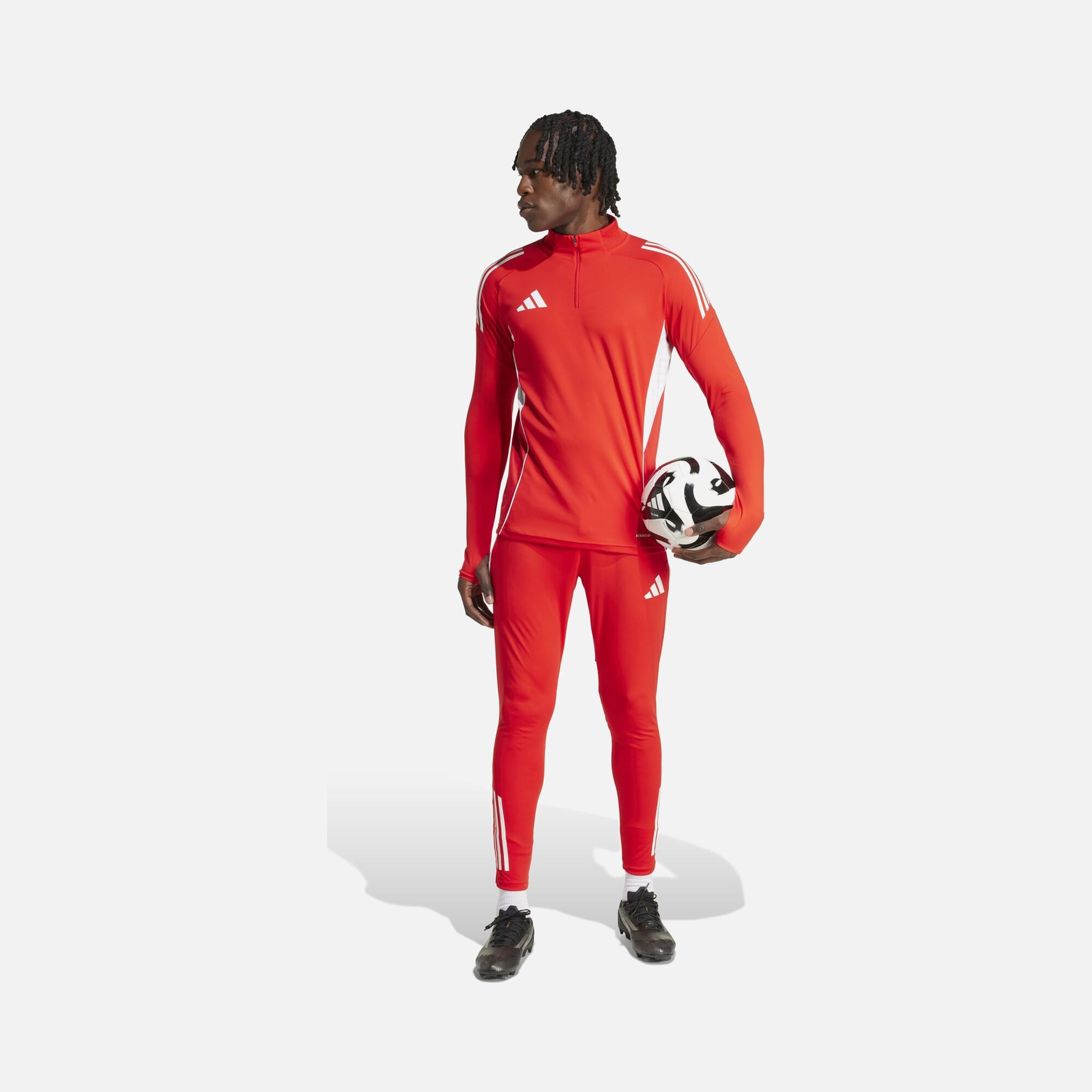 adidas AEROREADY Tiro25 Club Training 3-Stripes 1/4 Zip Long-Sleeve Erkek Tişört