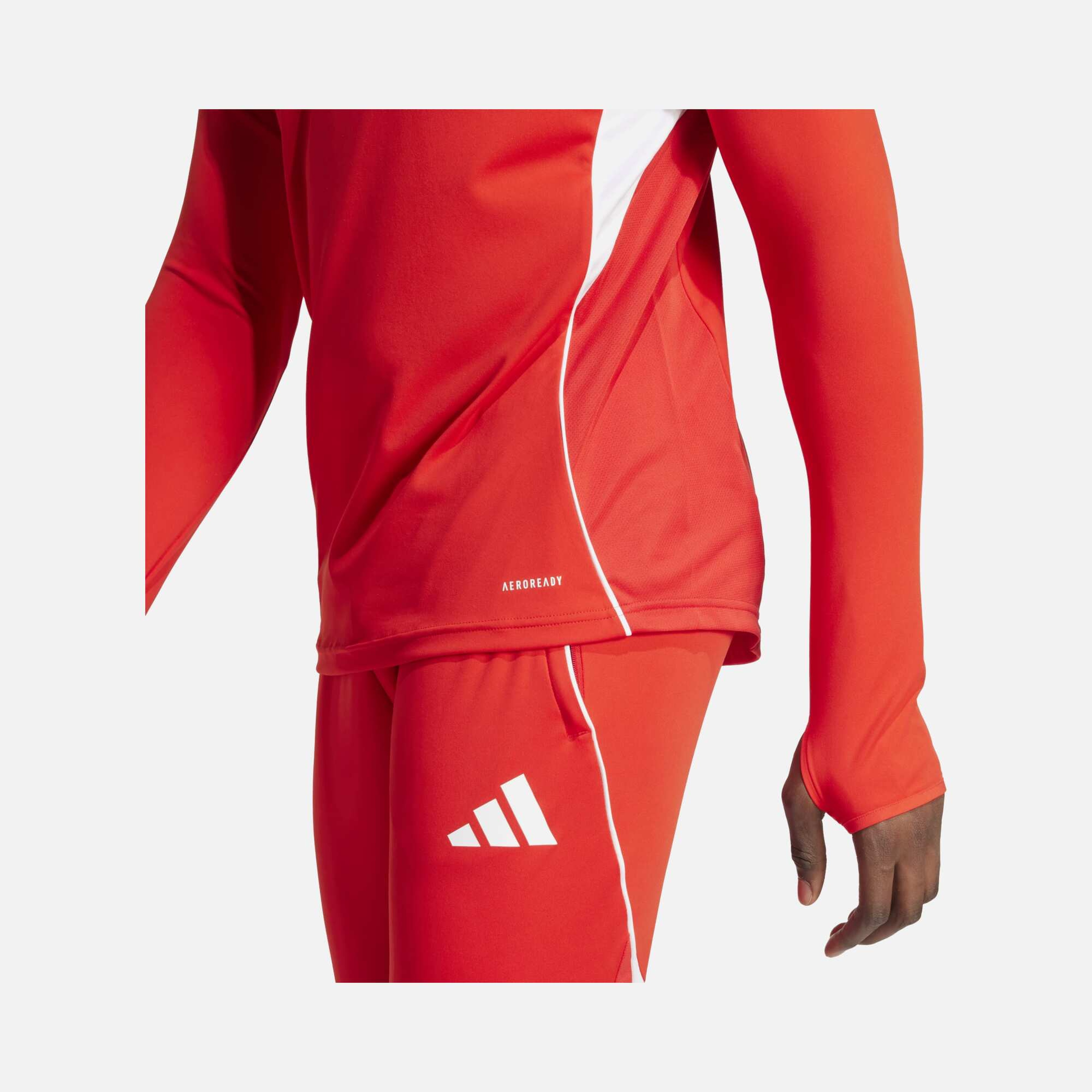 adidas AEROREADY Tiro25 Club Training 3-Stripes 1/4 Zip Long-Sleeve Erkek Tişört