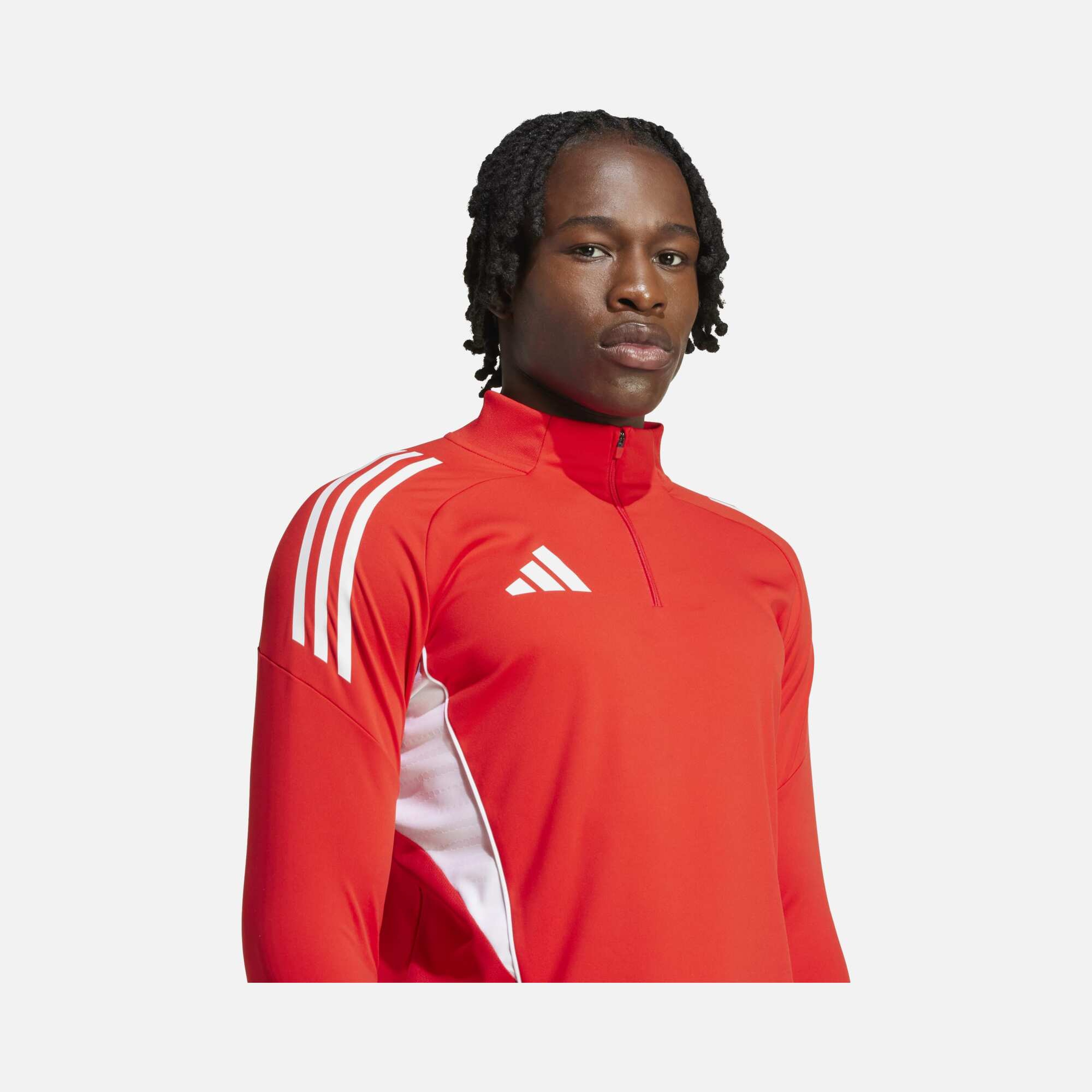 adidas AEROREADY Tiro25 Club Training 3-Stripes 1/4 Zip Long-Sleeve Erkek Tişört