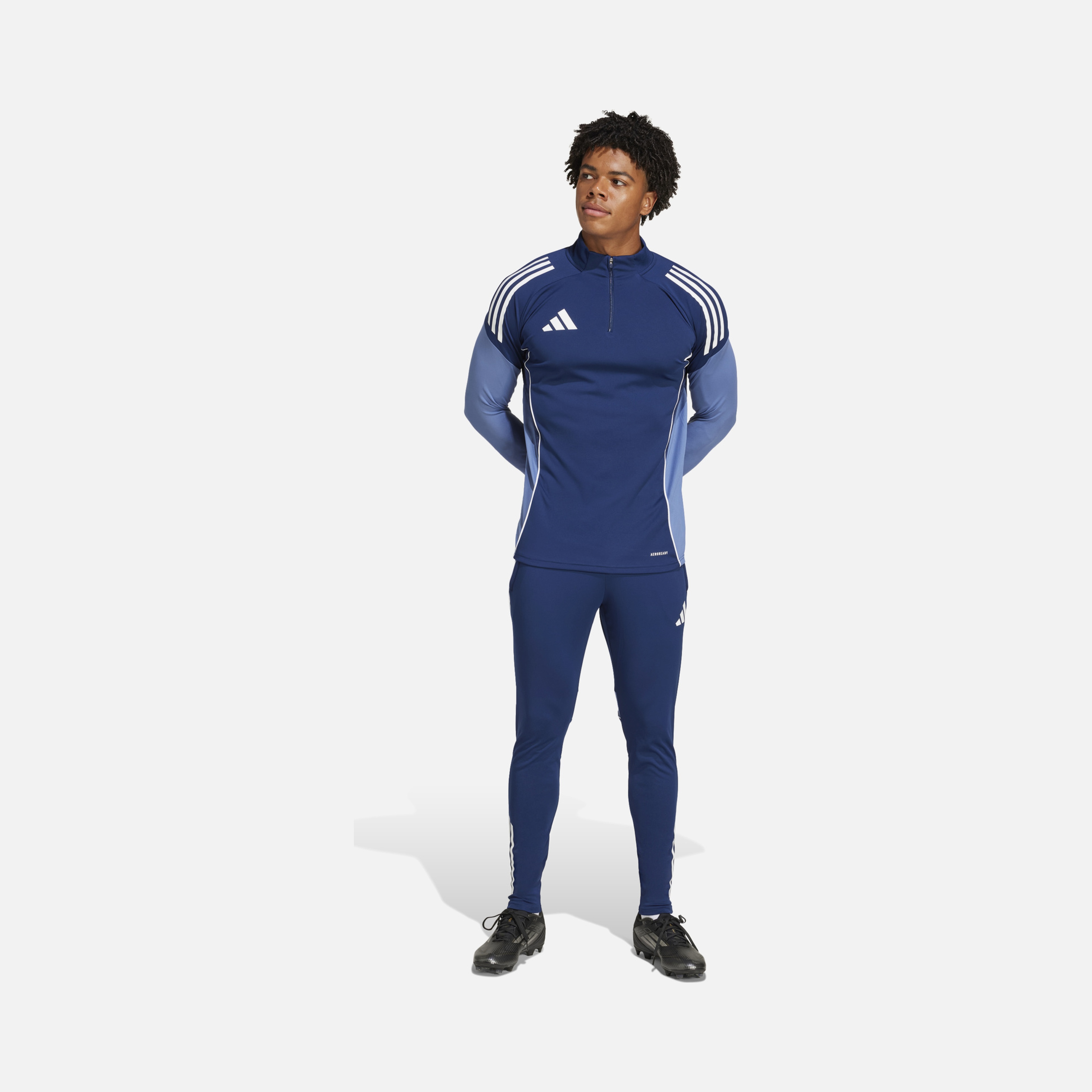 adidas AEROREADY Tiro25 Club Training 3-Stripes 1/4 Zip Long-Sleeve Erkek Tişört