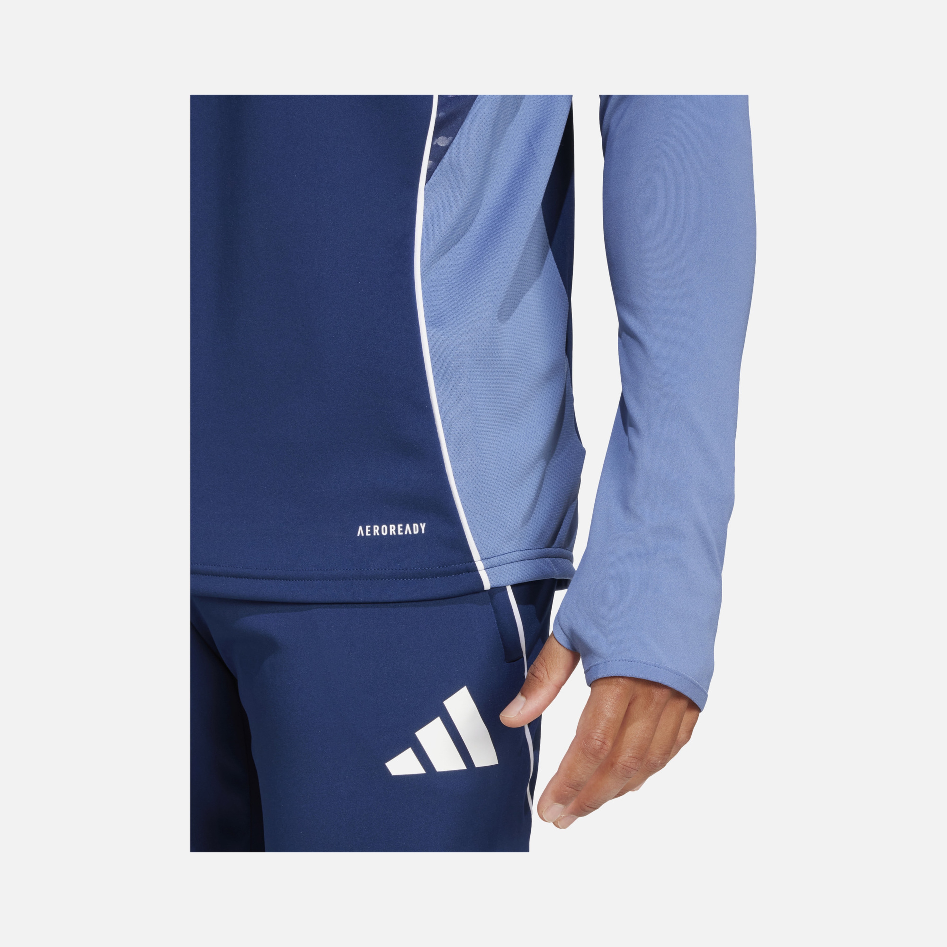 adidas AEROREADY Tiro25 Club Training 3-Stripes 1/4 Zip Long-Sleeve Erkek Tişört