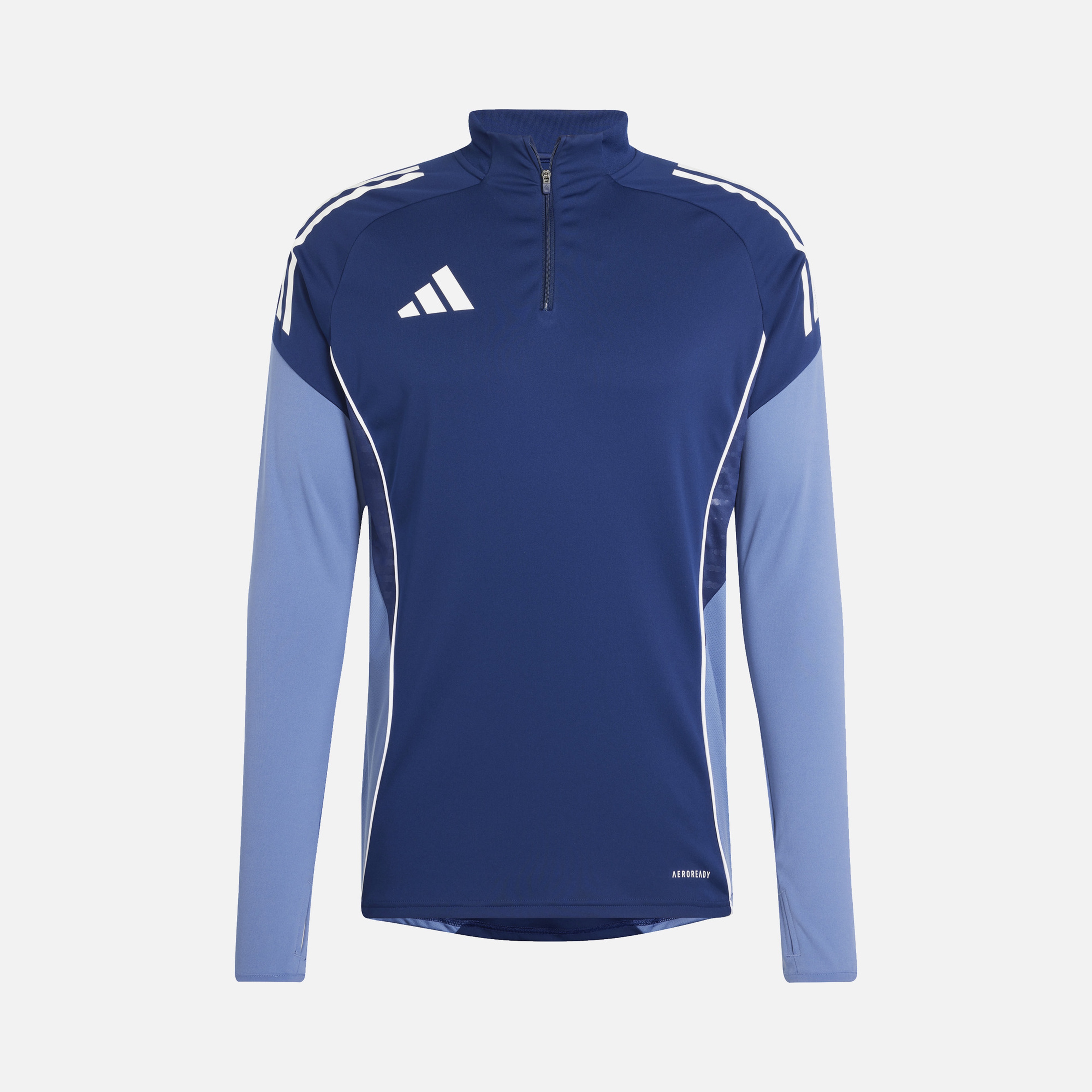 adidas AEROREADY Tiro25 Club Training 3-Stripes 1/4 Zip Long-Sleeve Erkek Tişört