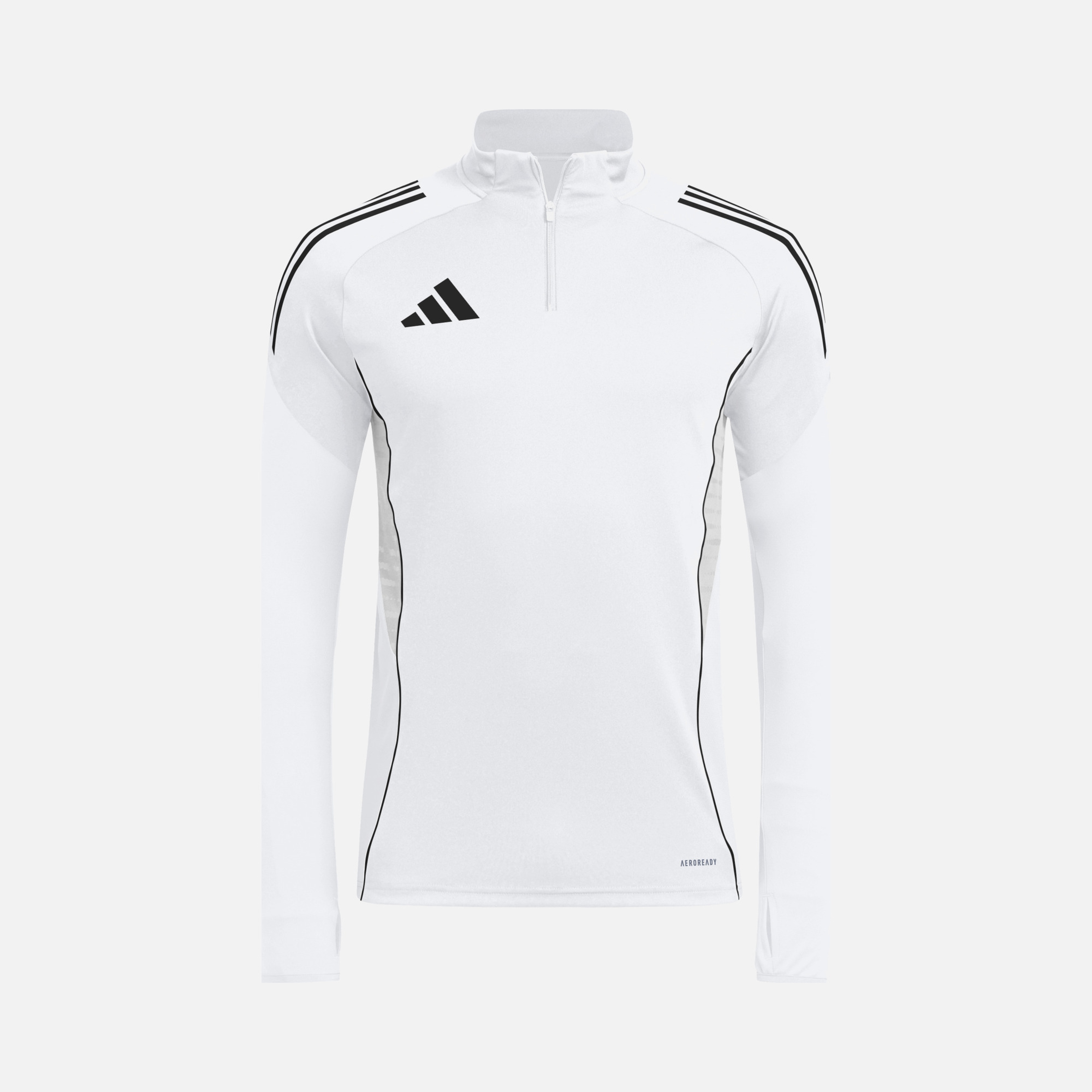 adidas AEROREADY Tiro25 Club Training 3-Stripes 1/4 Zip Long-Sleeve Erkek Tişört