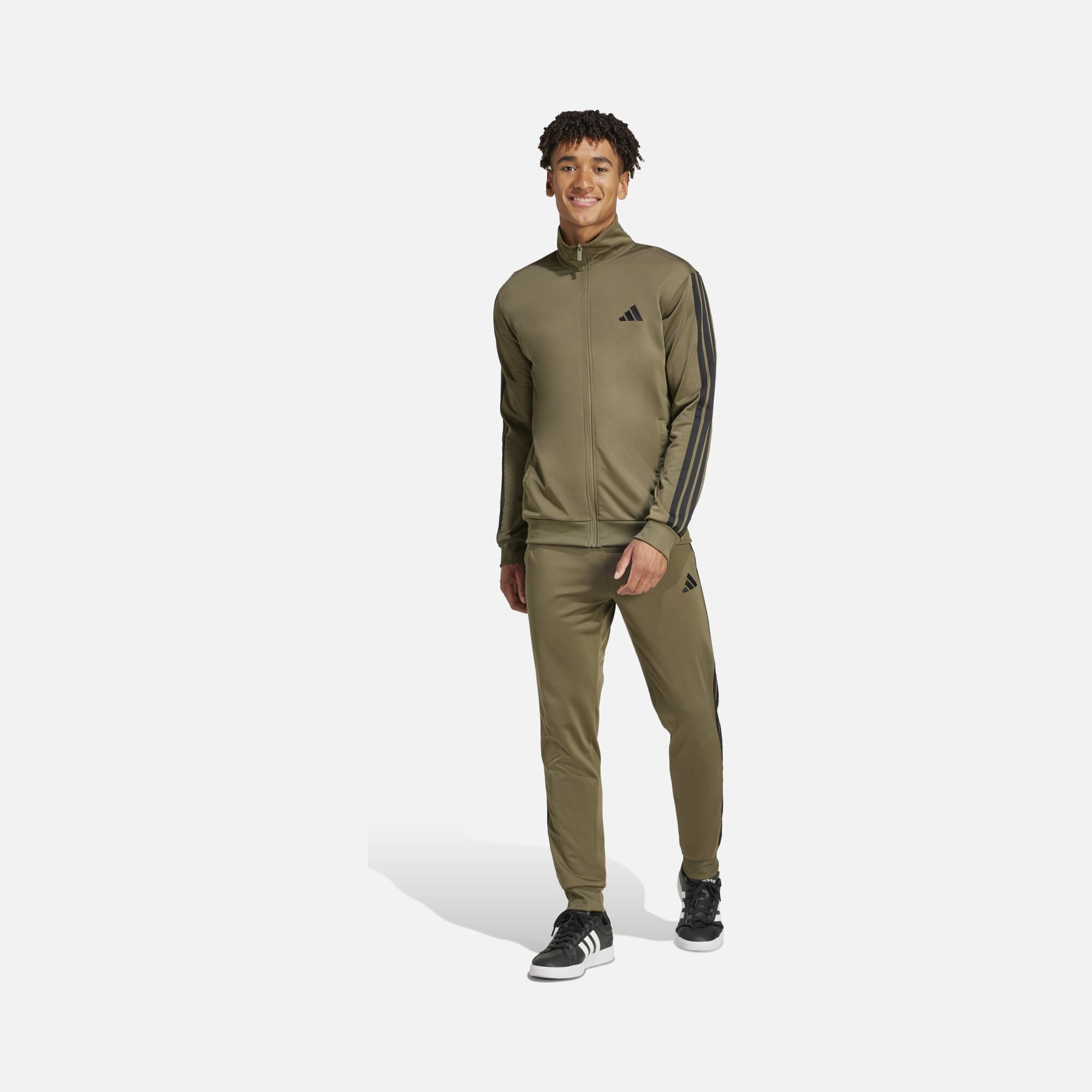 adidas Sportswear Basic 3-Stripes Tricot Regular Fit With Mid Rise Full-Zip Erkek Eşofman Takımı