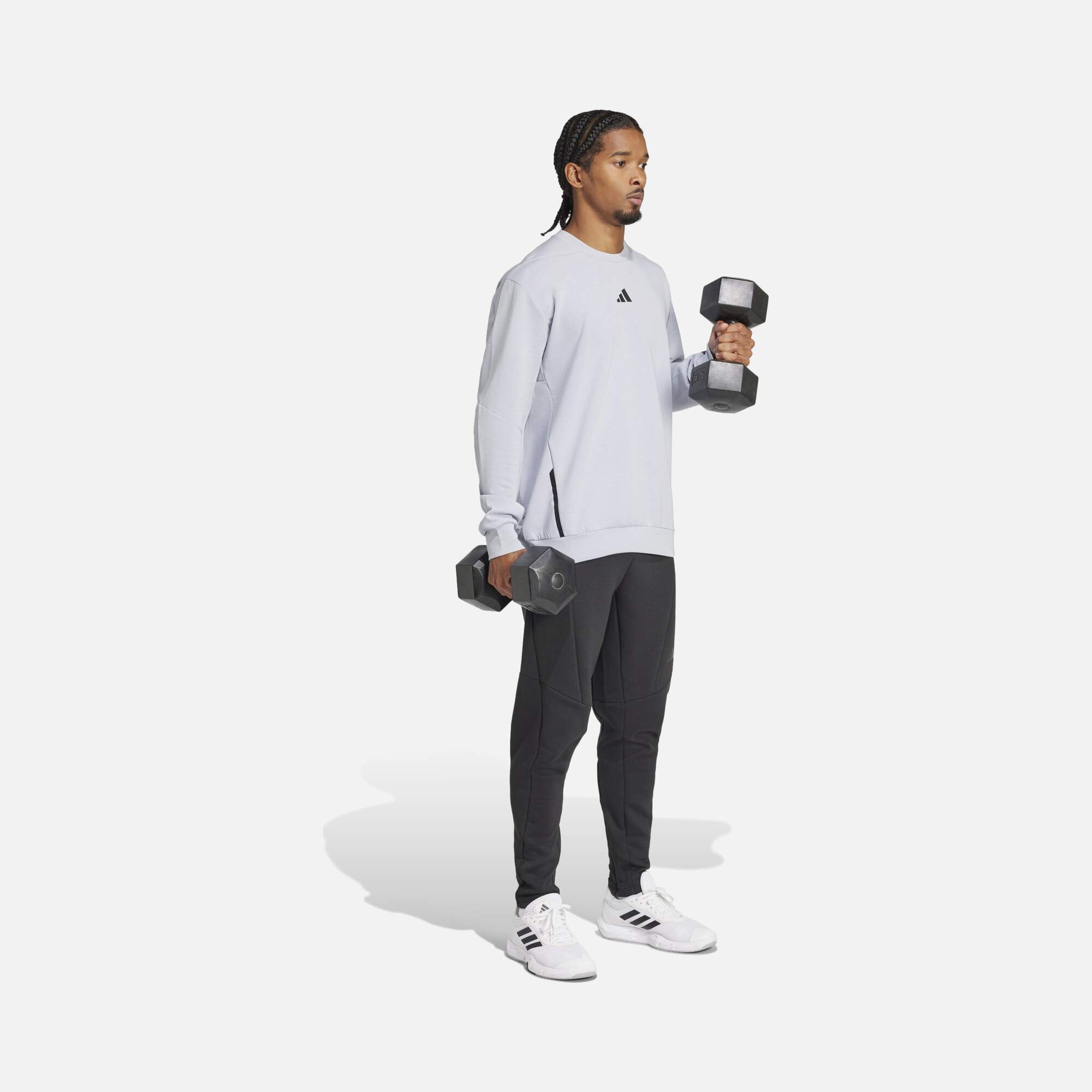 adidas AEROREADY Designed for Gym & Training Crew Erkek Sweatshirt