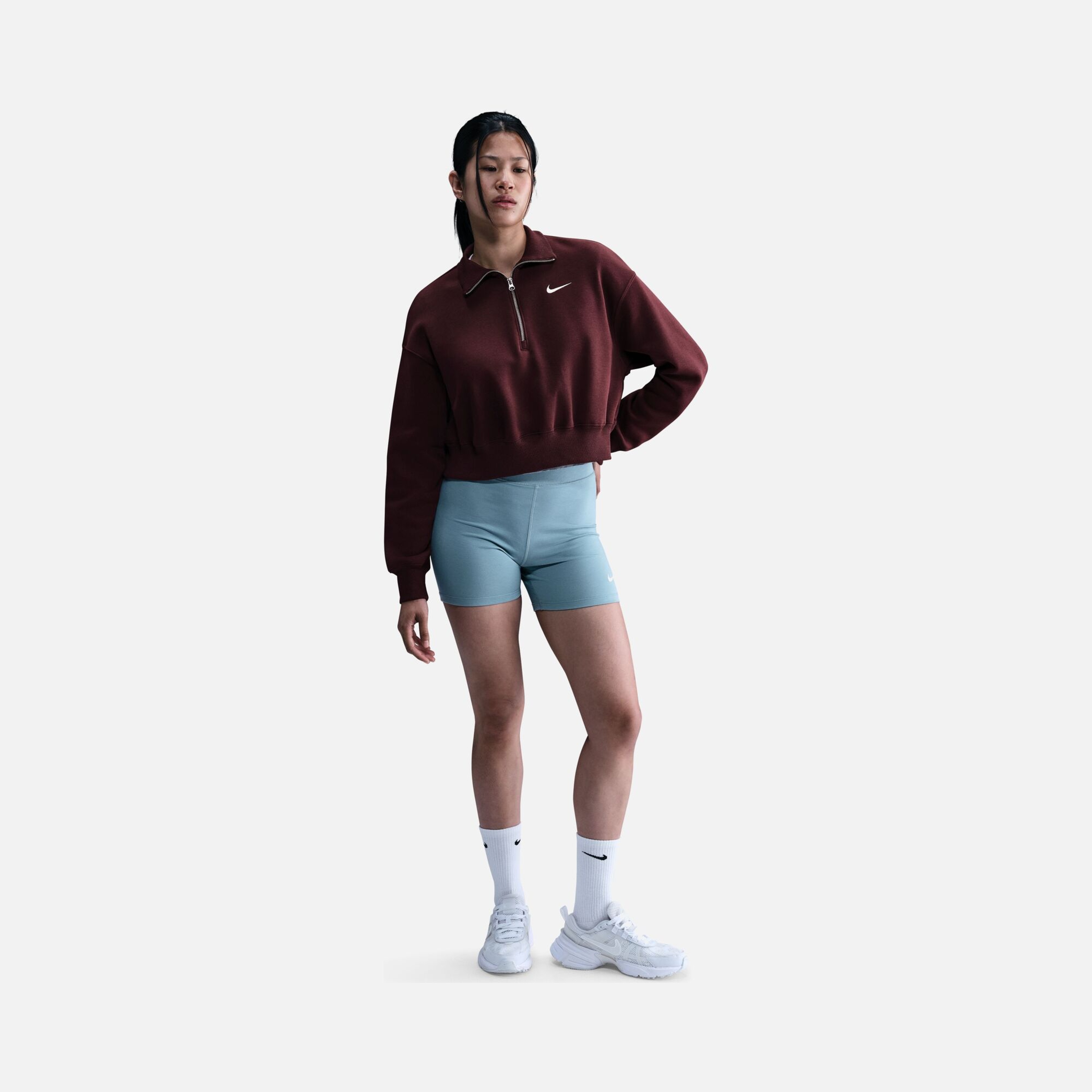 Nike Sportswear Phoenix Fleece Oversized Crop 1/2-Zip Kadın Sweatshirt