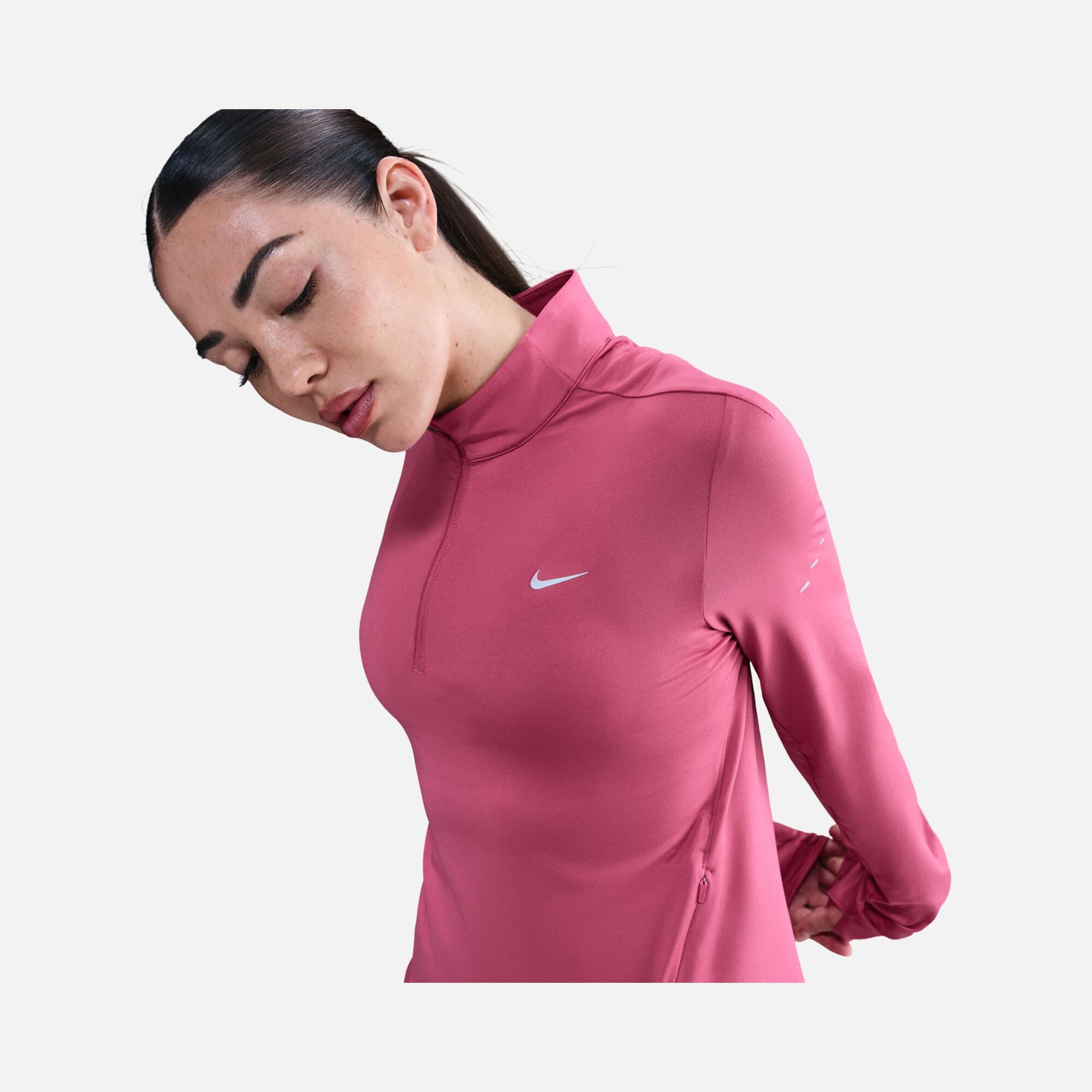 Nike Swift Dri-Fit UV 1/4-Zip Running Long-Sleeve Kadın Tişört