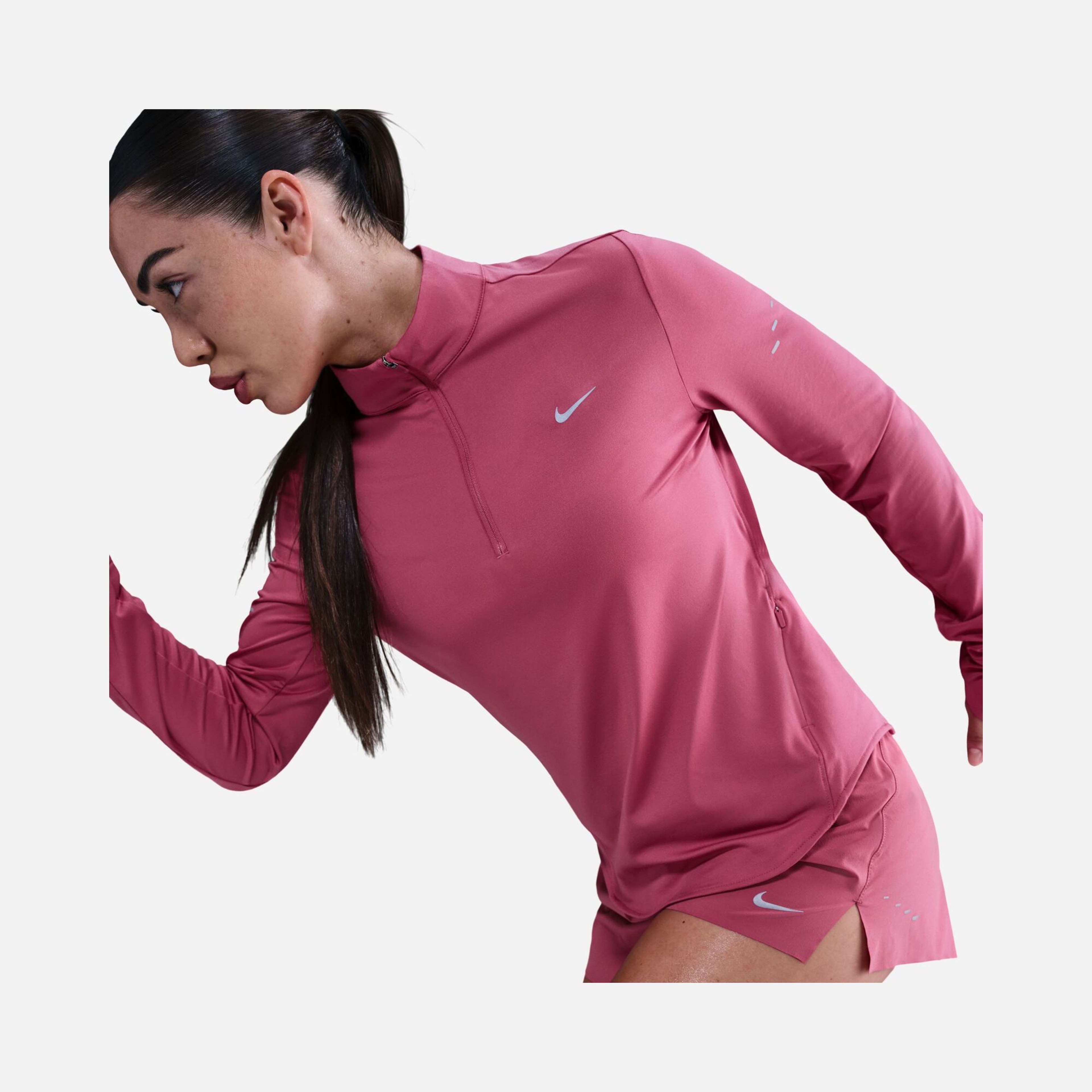 Nike Swift Dri-Fit UV 1/4-Zip Running Long-Sleeve Kadın Tişört