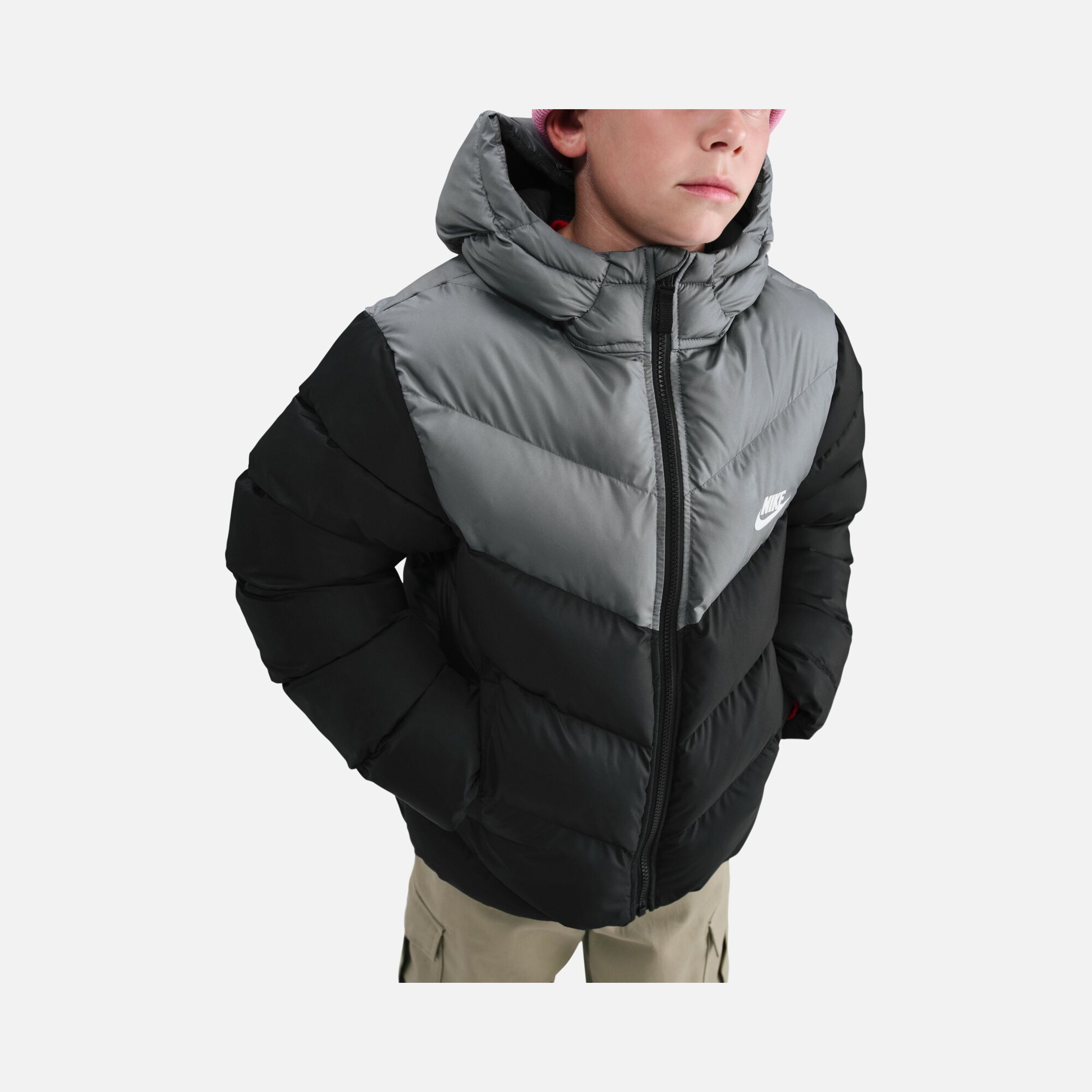 Nike Nsw Tf Adp Puffer Colorblock Çocuk Kapüşonlu Mont