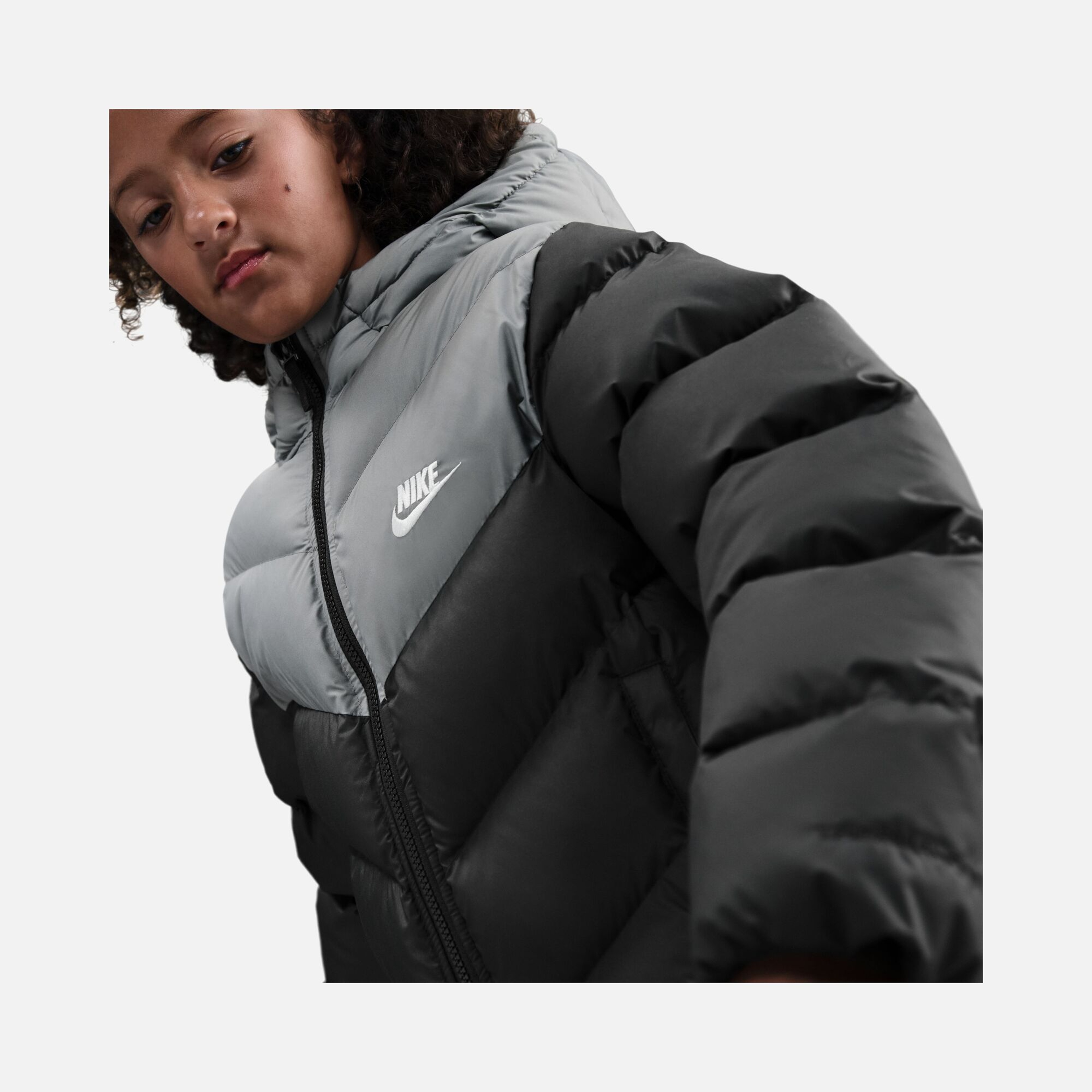 Nike Nsw Tf Adp Puffer Colorblock Çocuk Kapüşonlu Mont