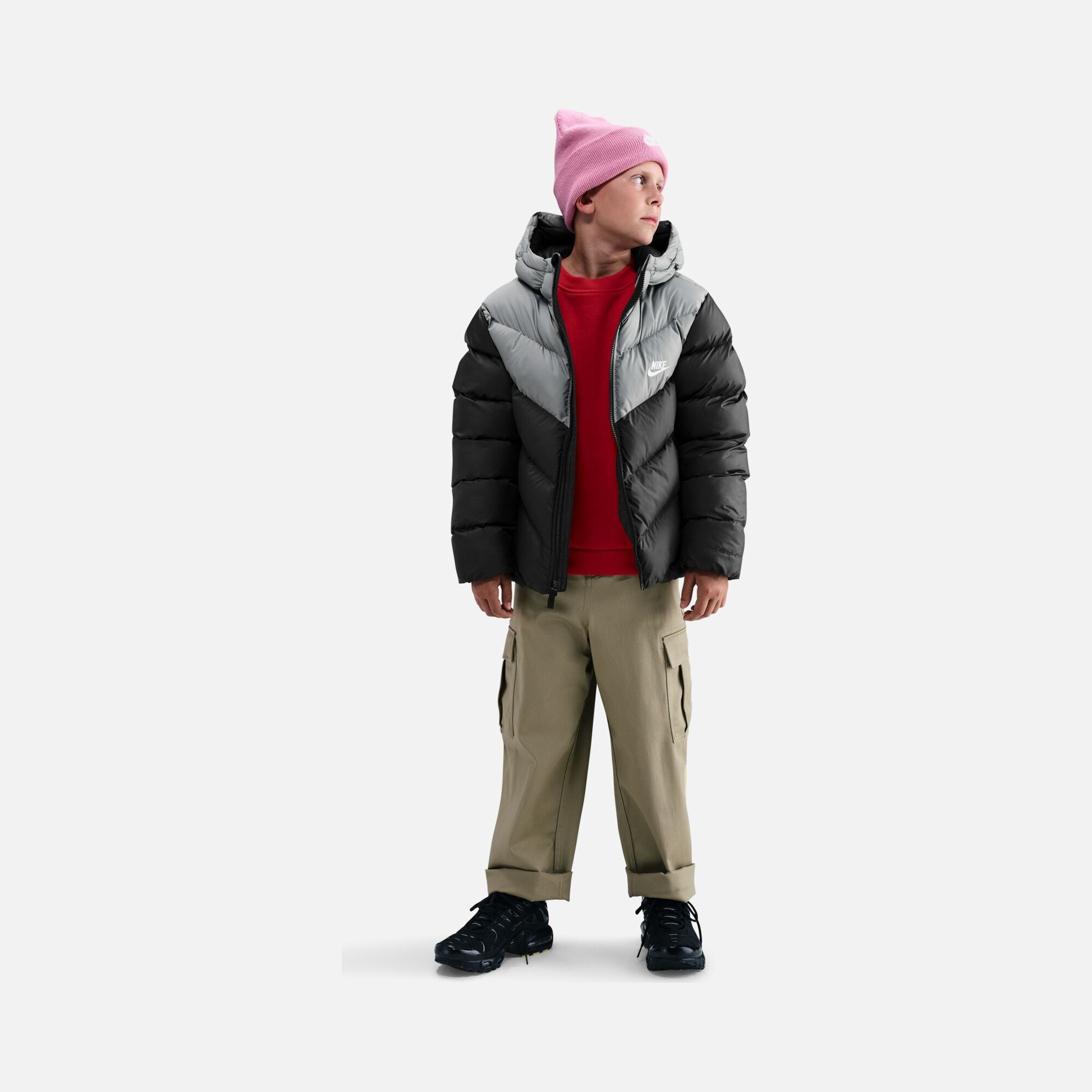 Nike Nsw Tf Adp Puffer Colorblock Çocuk Kapüşonlu Mont