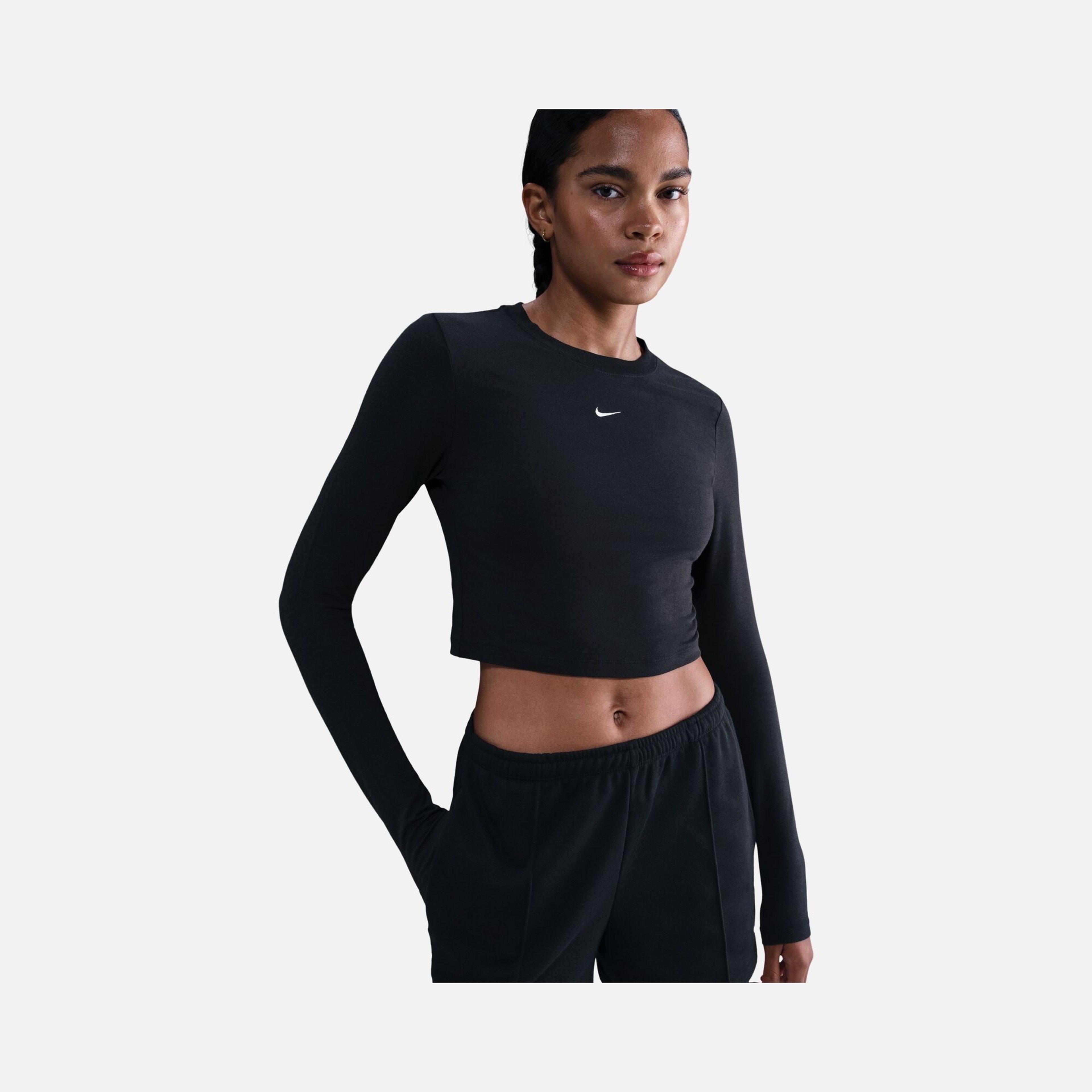 Nike Sportswear Chill Knit Slim Cropped Long-Sleeve Kadın Tişört