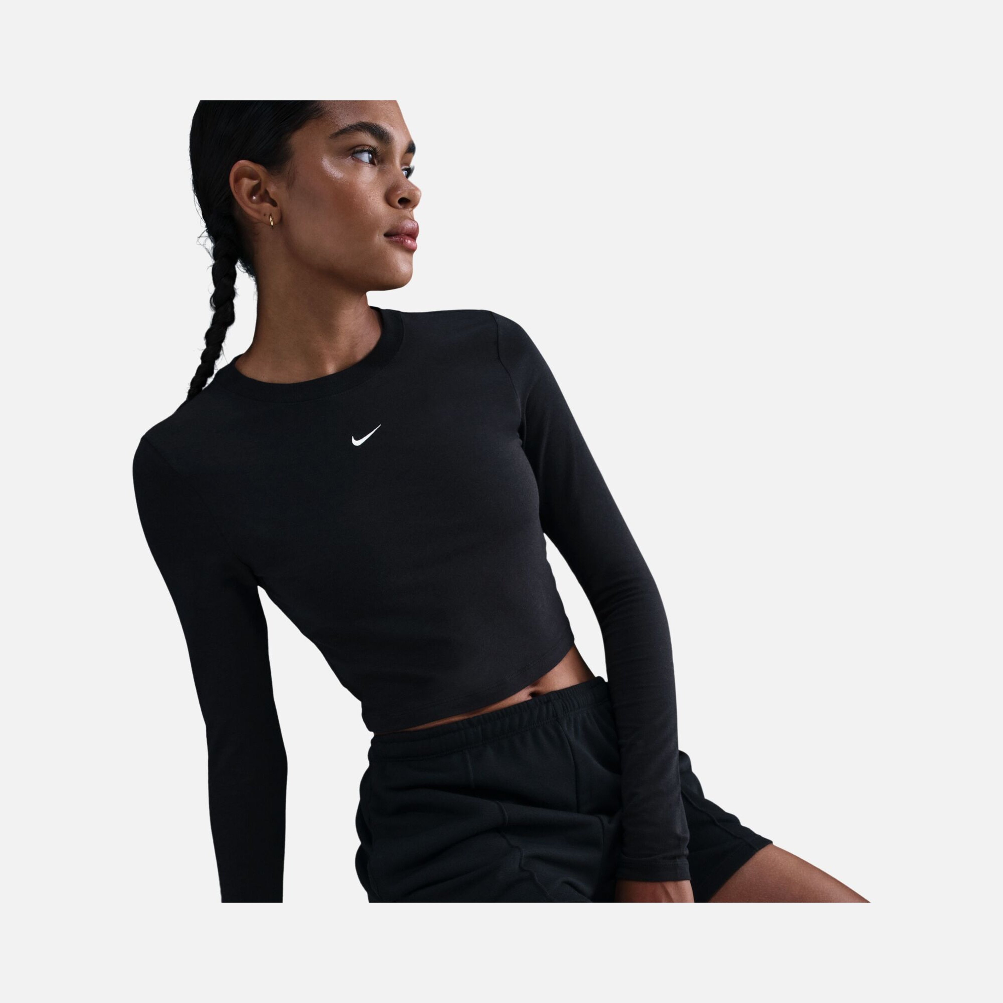 Nike Sportswear Chill Knit Slim Cropped Long-Sleeve Kadın Tişört