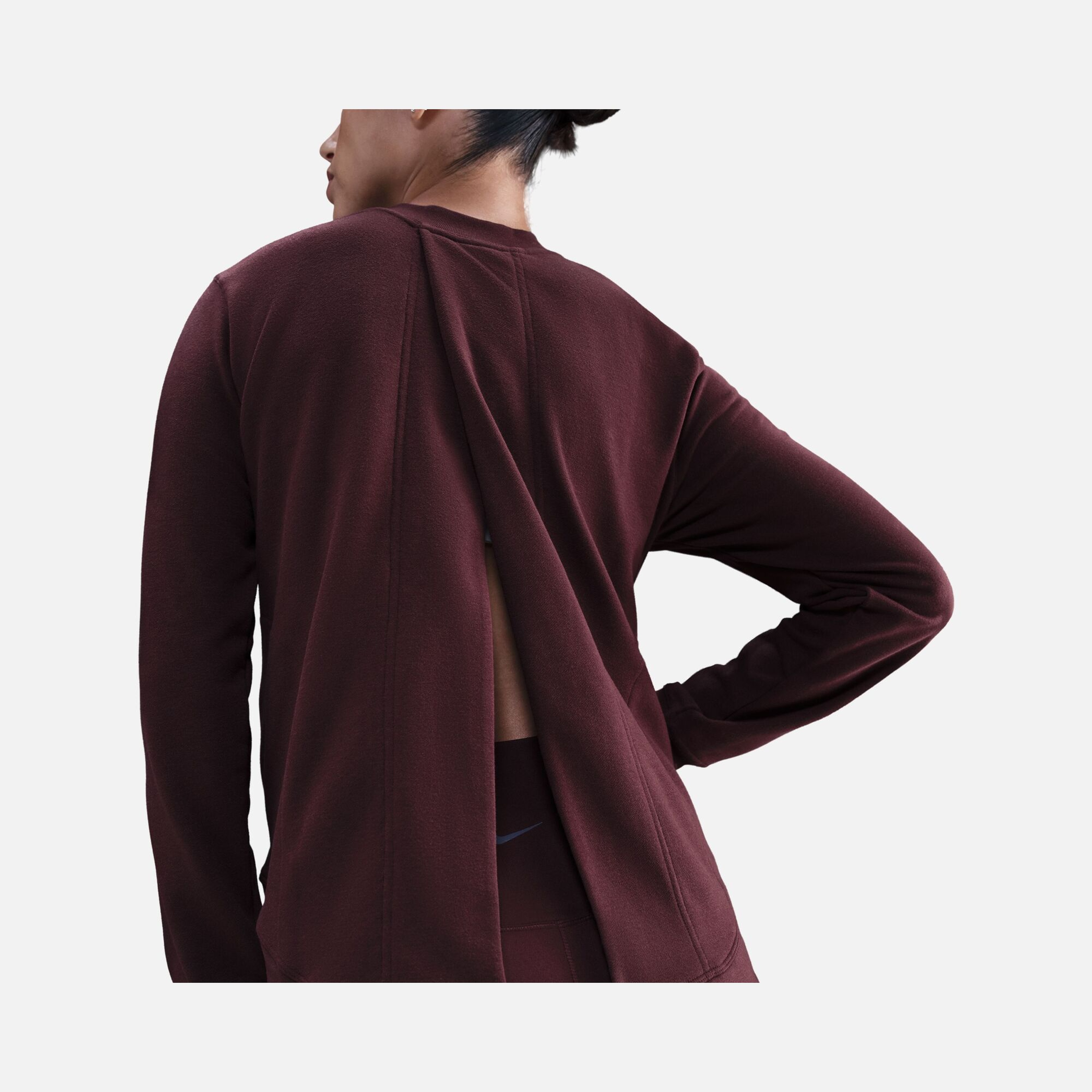 Nike One Reversible French Terry Pullover Full Length Slit Long-Sleeve Training (Maternity) Kadın Tişört