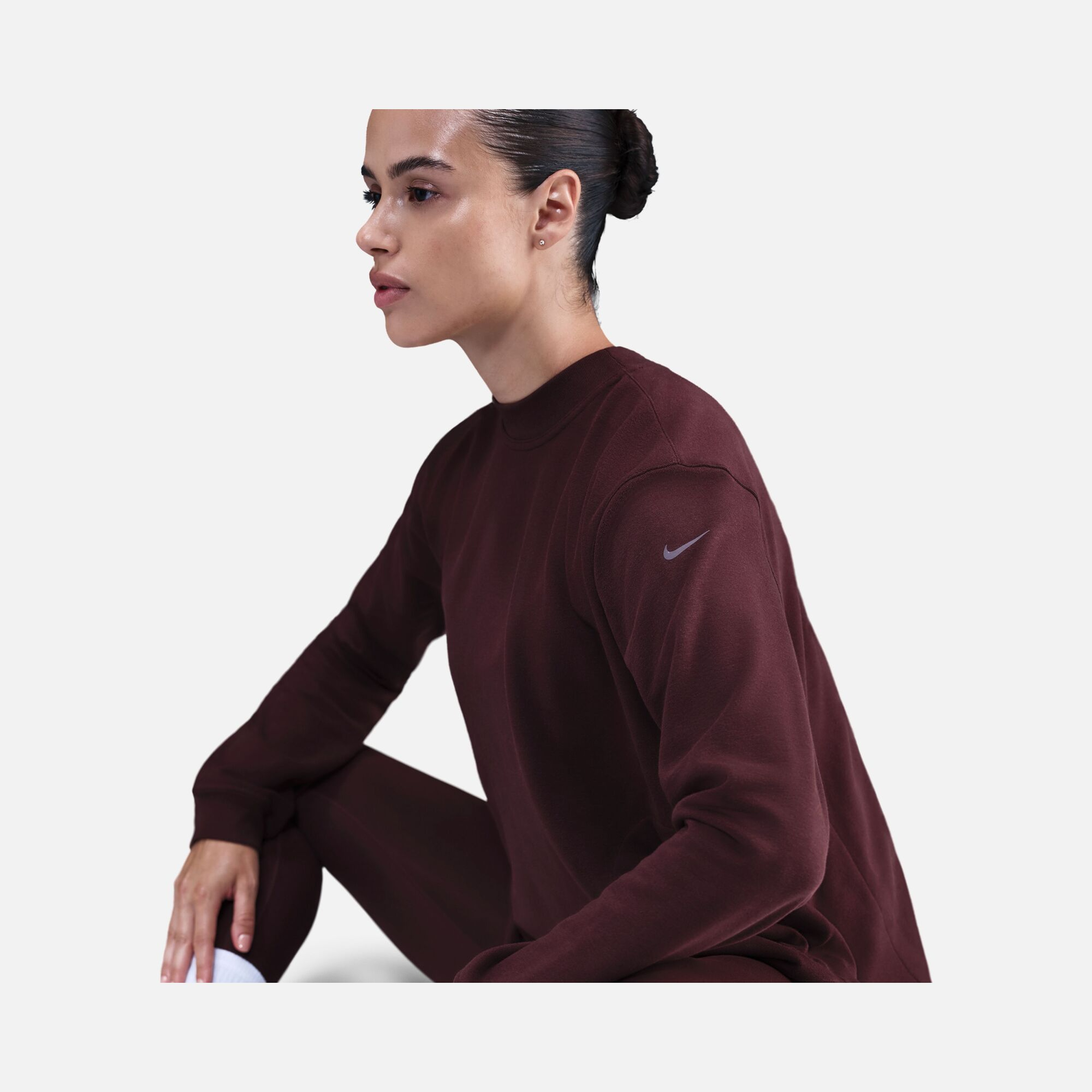 Nike One Reversible French Terry Pullover Full Length Slit Long-Sleeve Training (Maternity) Kadın Tişört