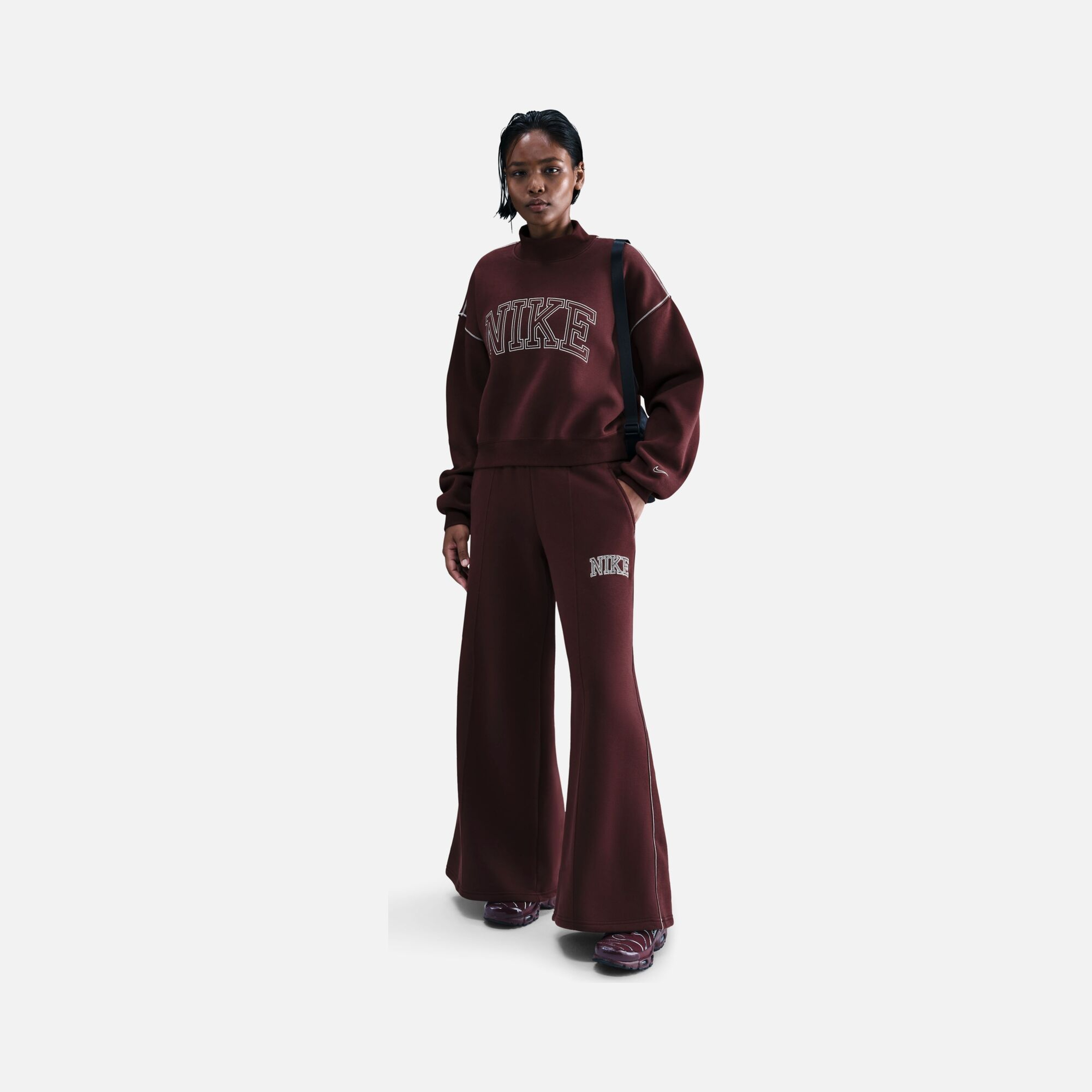 Nike Phoenix Fleece Logo Wide Leg Kadın Pantolon