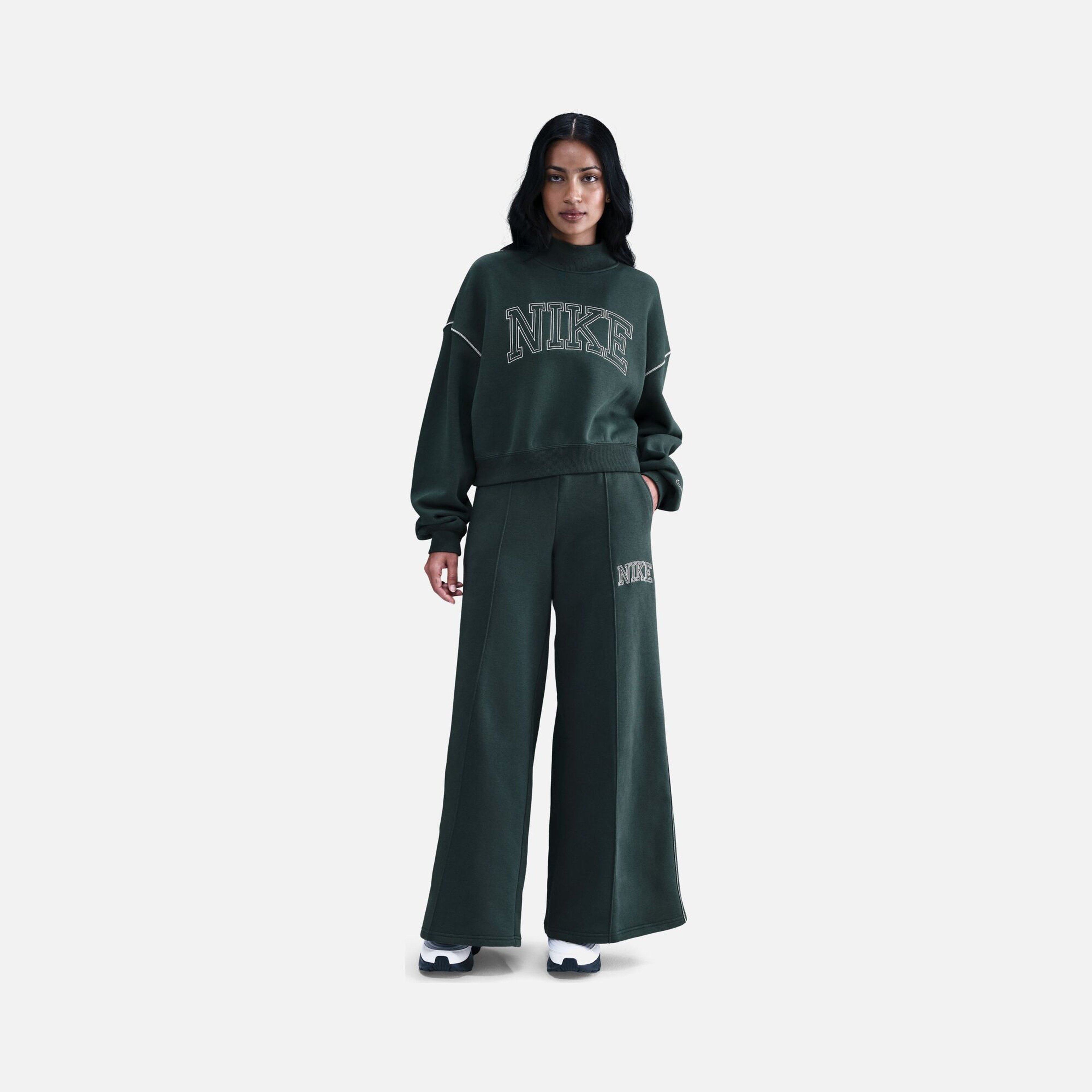 Nike Phoenix Fleece Logo Wide Leg Kadın Pantolon