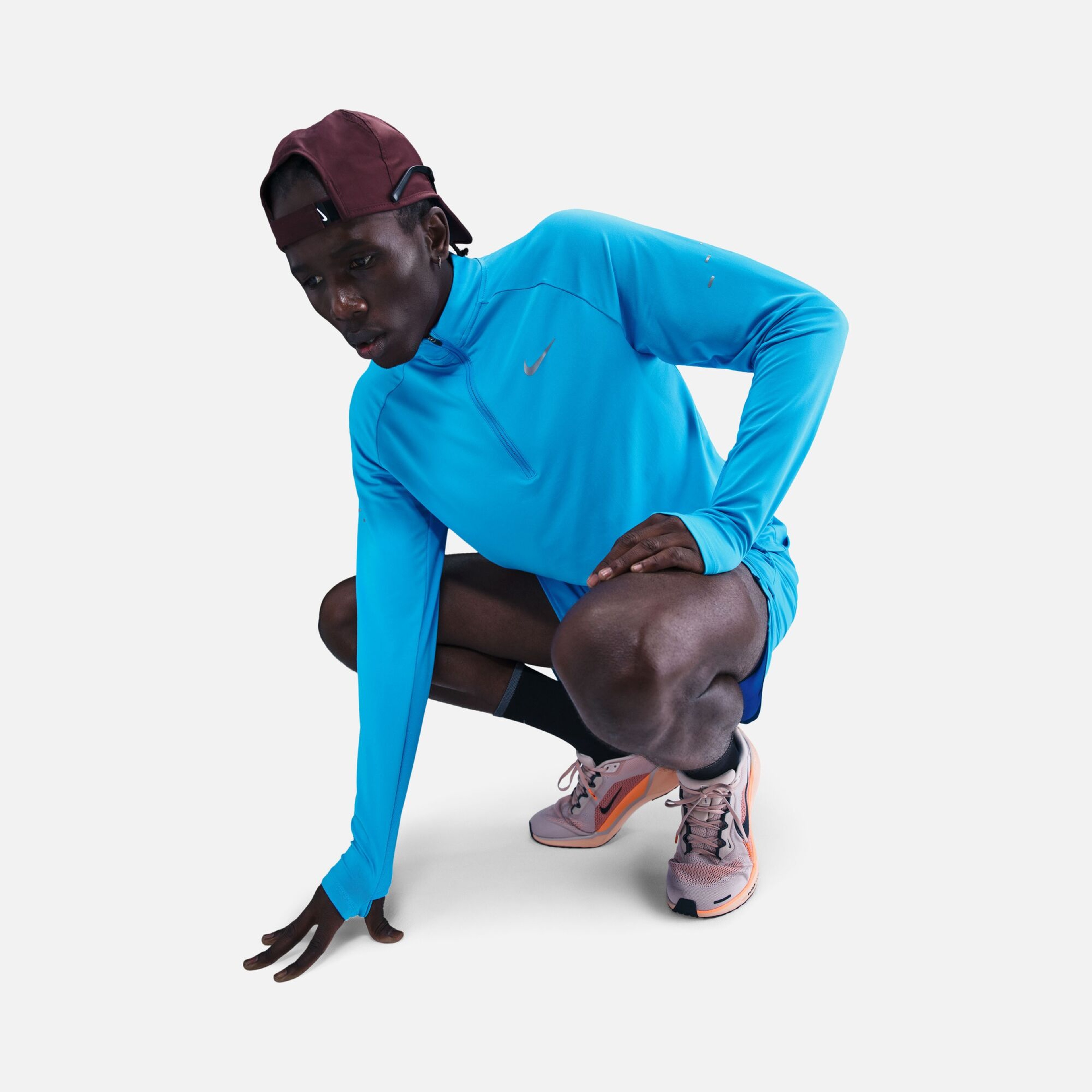 Nike Stride Dri-Fit  1/4-Zip Midlayer Running Long-Sleeve Erkek Tişört