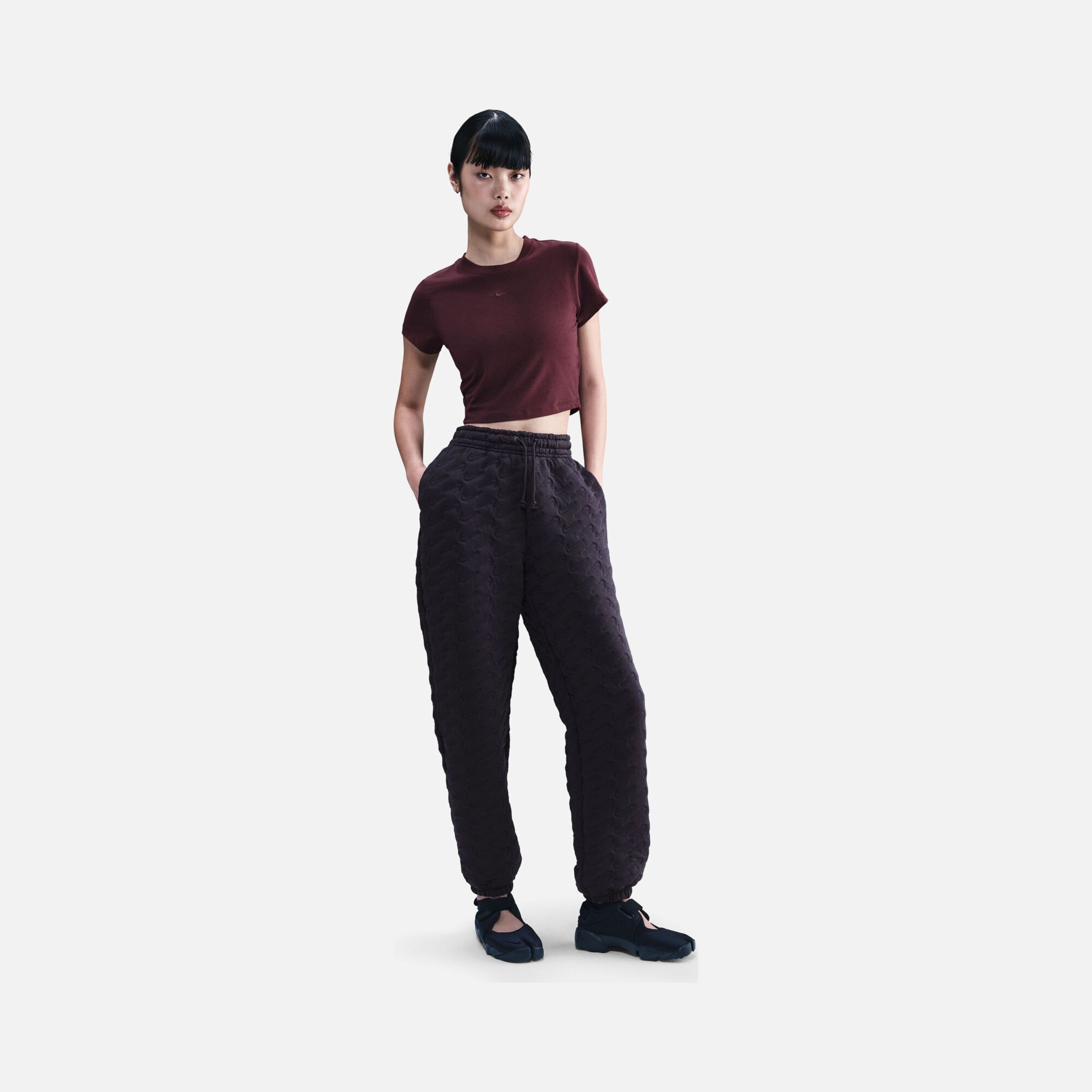 Nike Phoenix Fleece Oversized High-Waisted Jacquard Kadın Pantolon