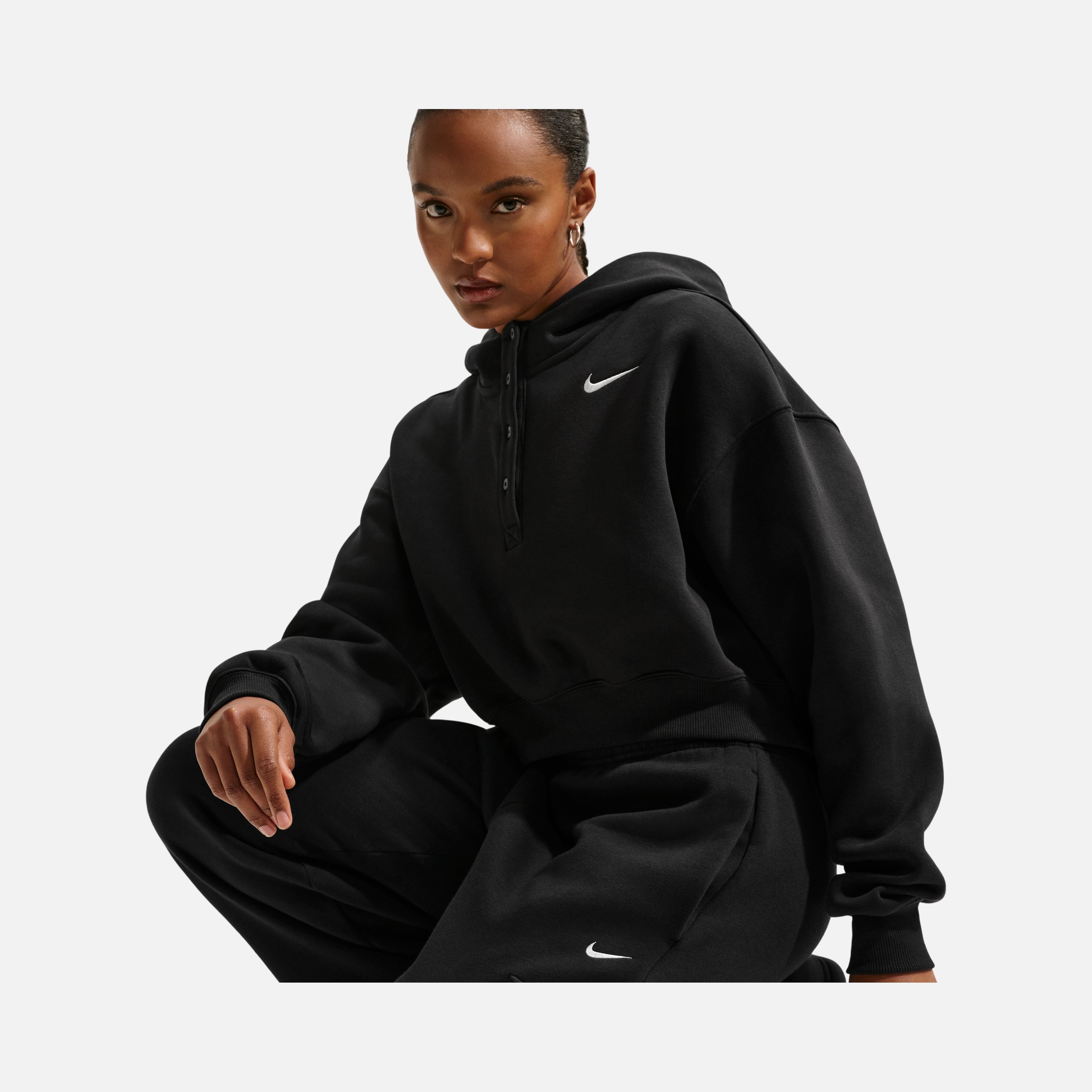 Nike Sportswear Phoneix Fleece Os Crop Kadın Kapüşonlu Sweatshirt