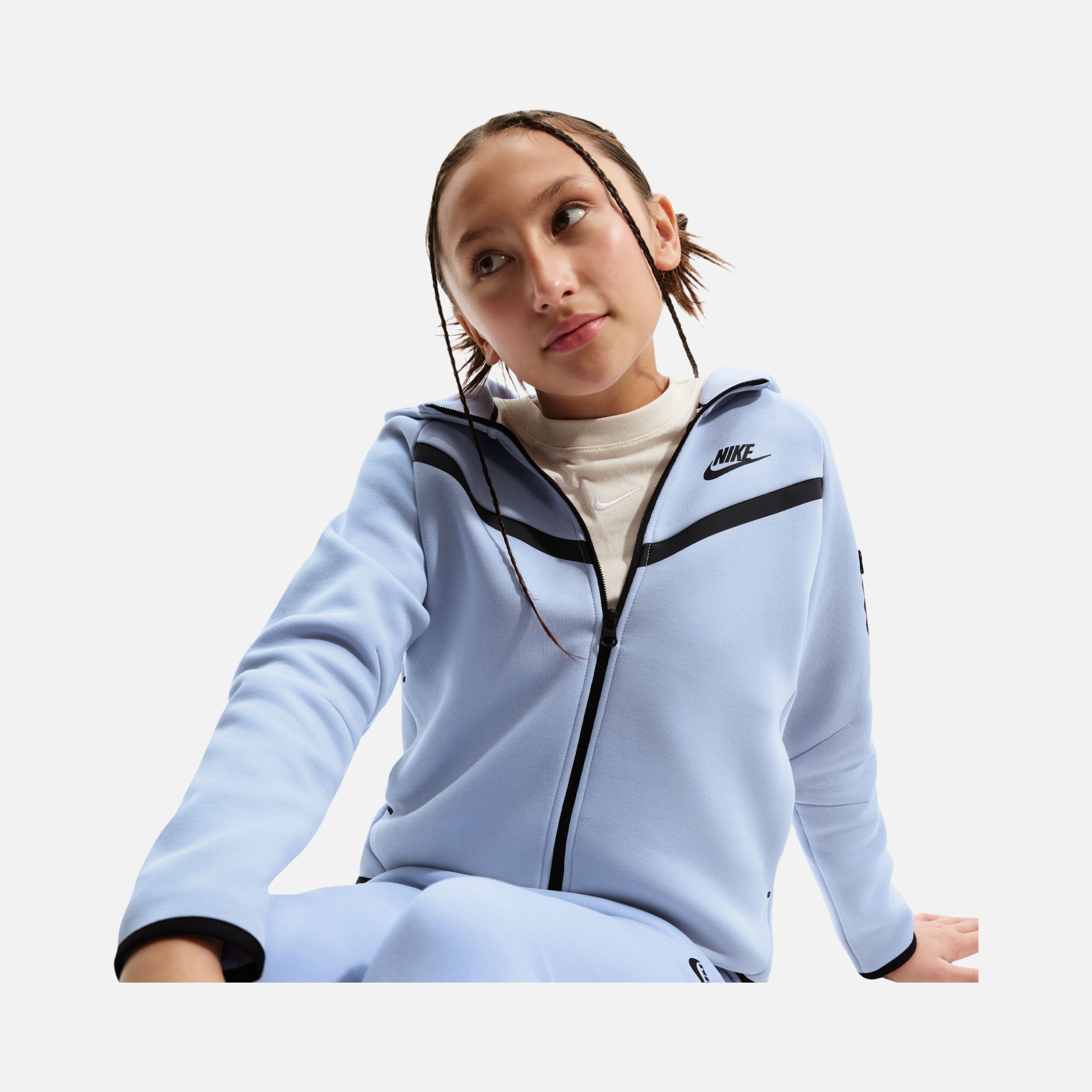 Nike Sportswear Tech Fleece SS25 Full-Zip Hoodie (Girls) Çocuk Ceket