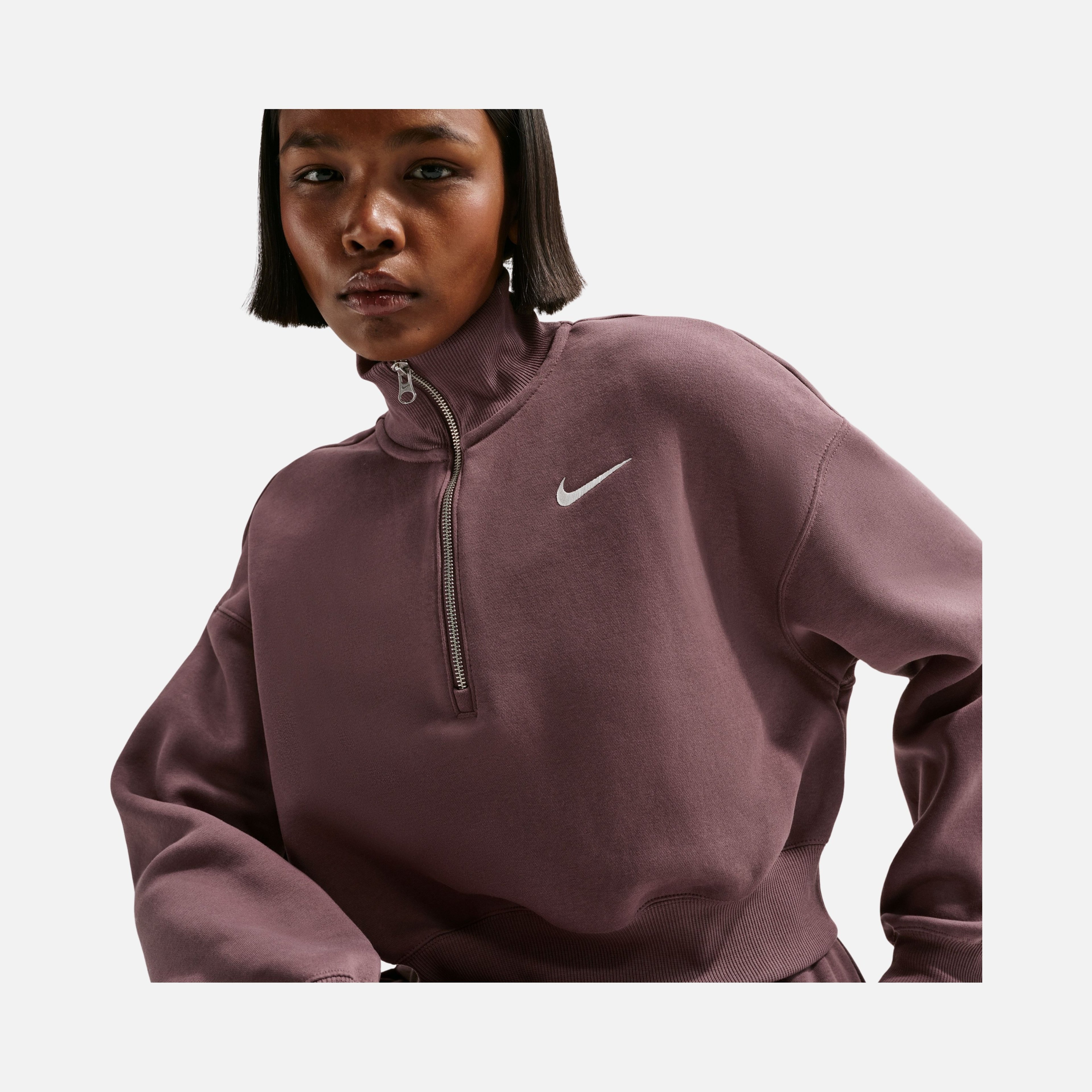 Nike Sportswear Phoenix Fleece Oversized Crop 1/2-Zip Kadın Sweatshirt