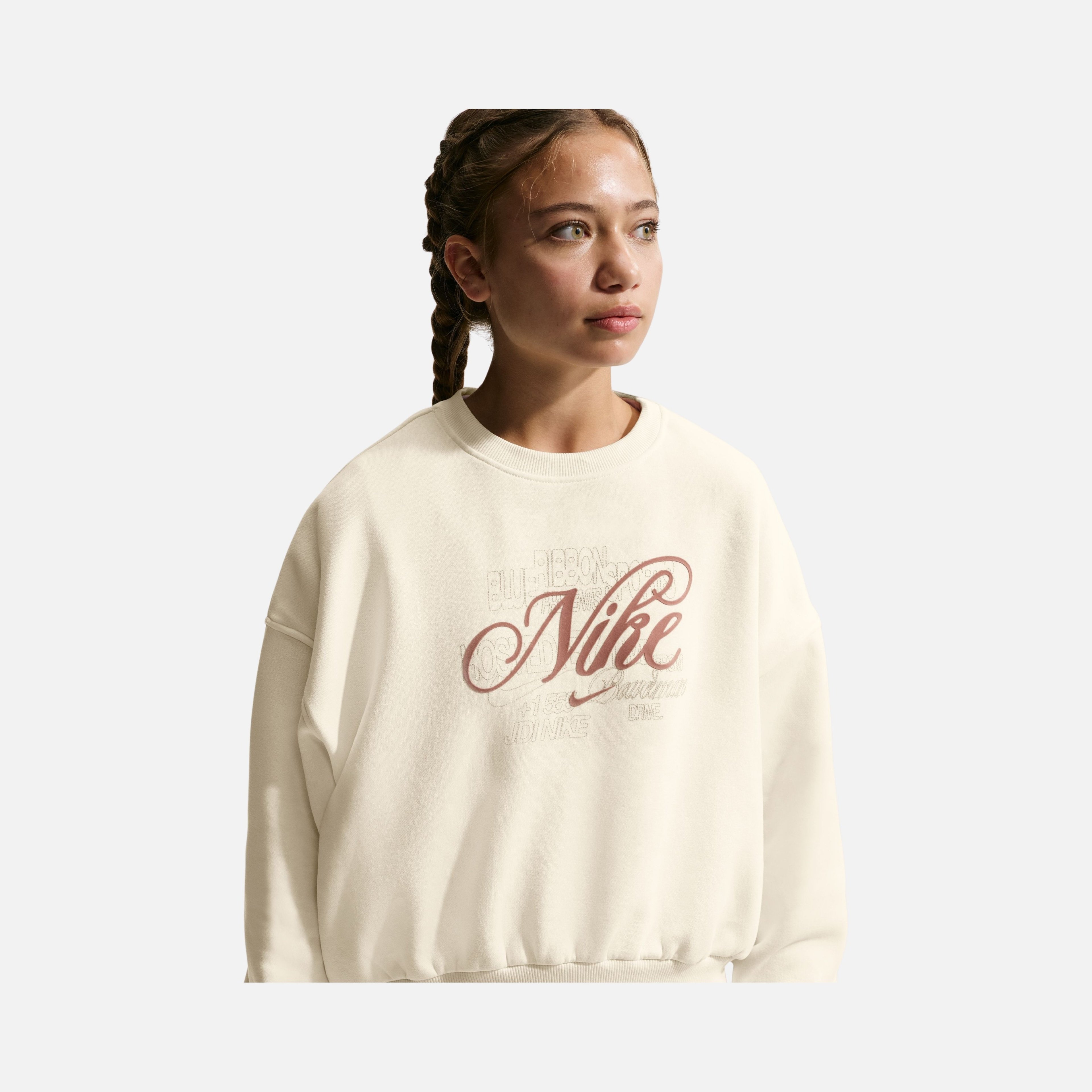 Nike G Nsw Club Fleece Bxy Crew Gfx Çocuk Sweatshirt