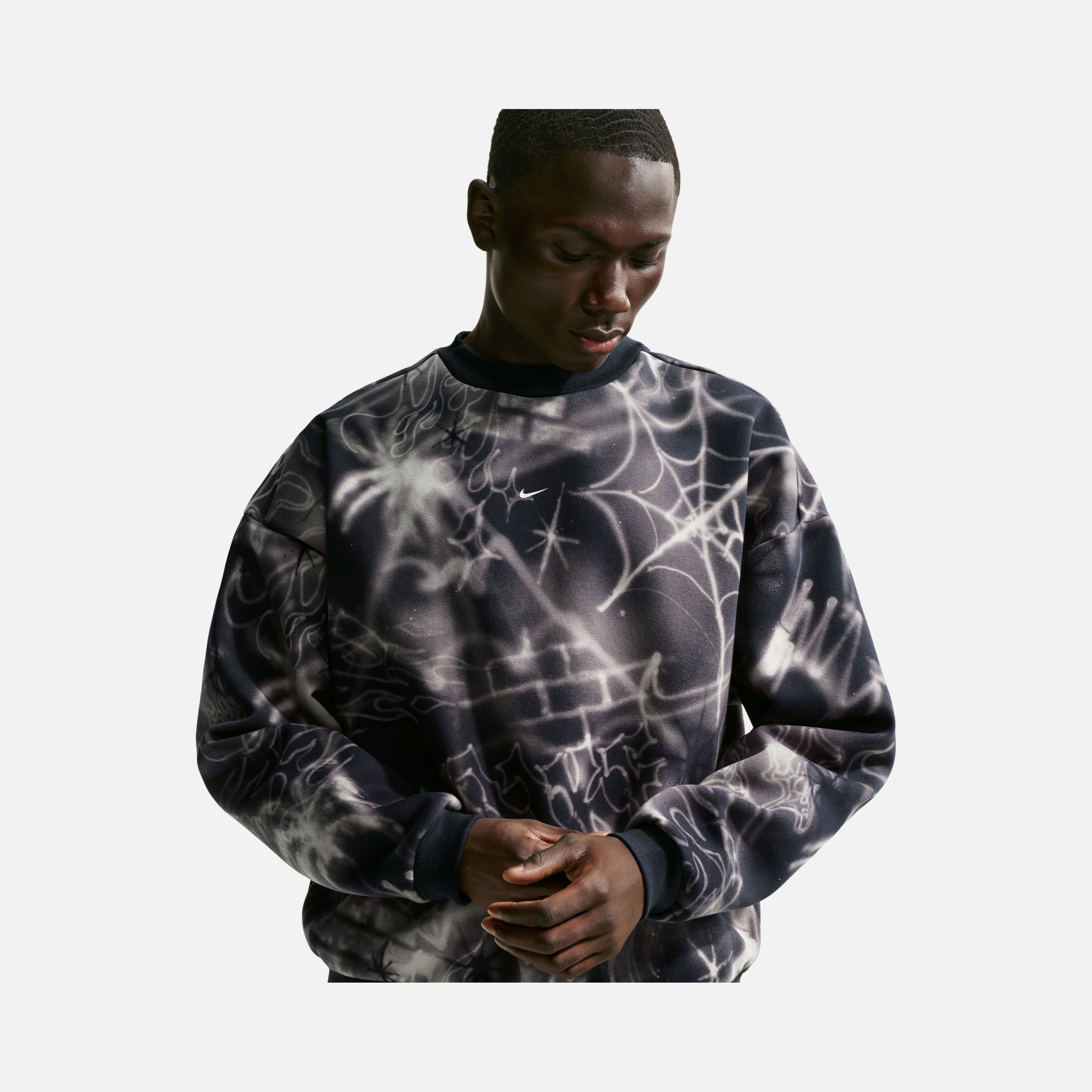 Nike M Nk Tf Si Brsh Crew Aop Erkek Sweatshirt