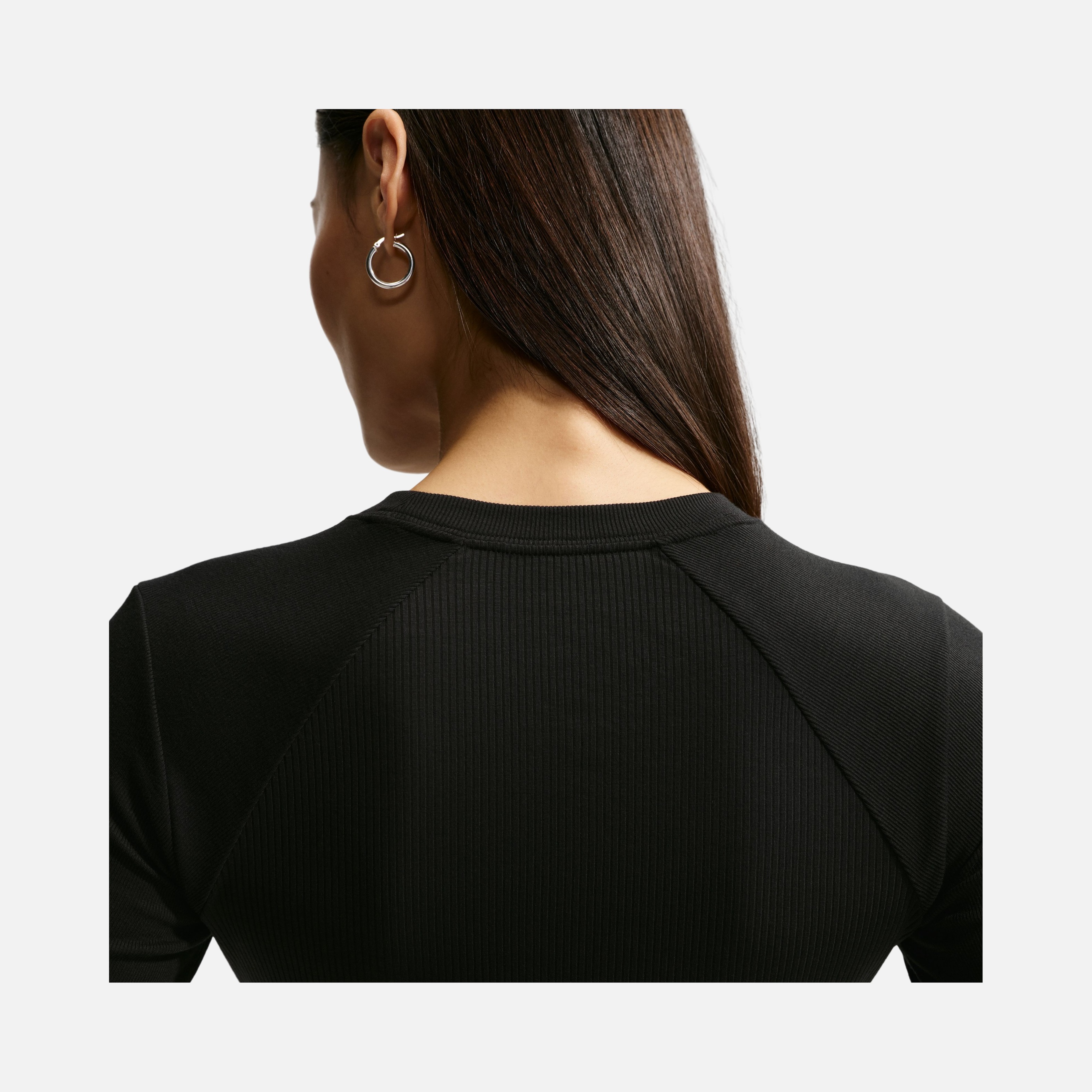 Nike W Nsw Chill Knit Rib Ls Top Kadın Uzun Kollu Tişört