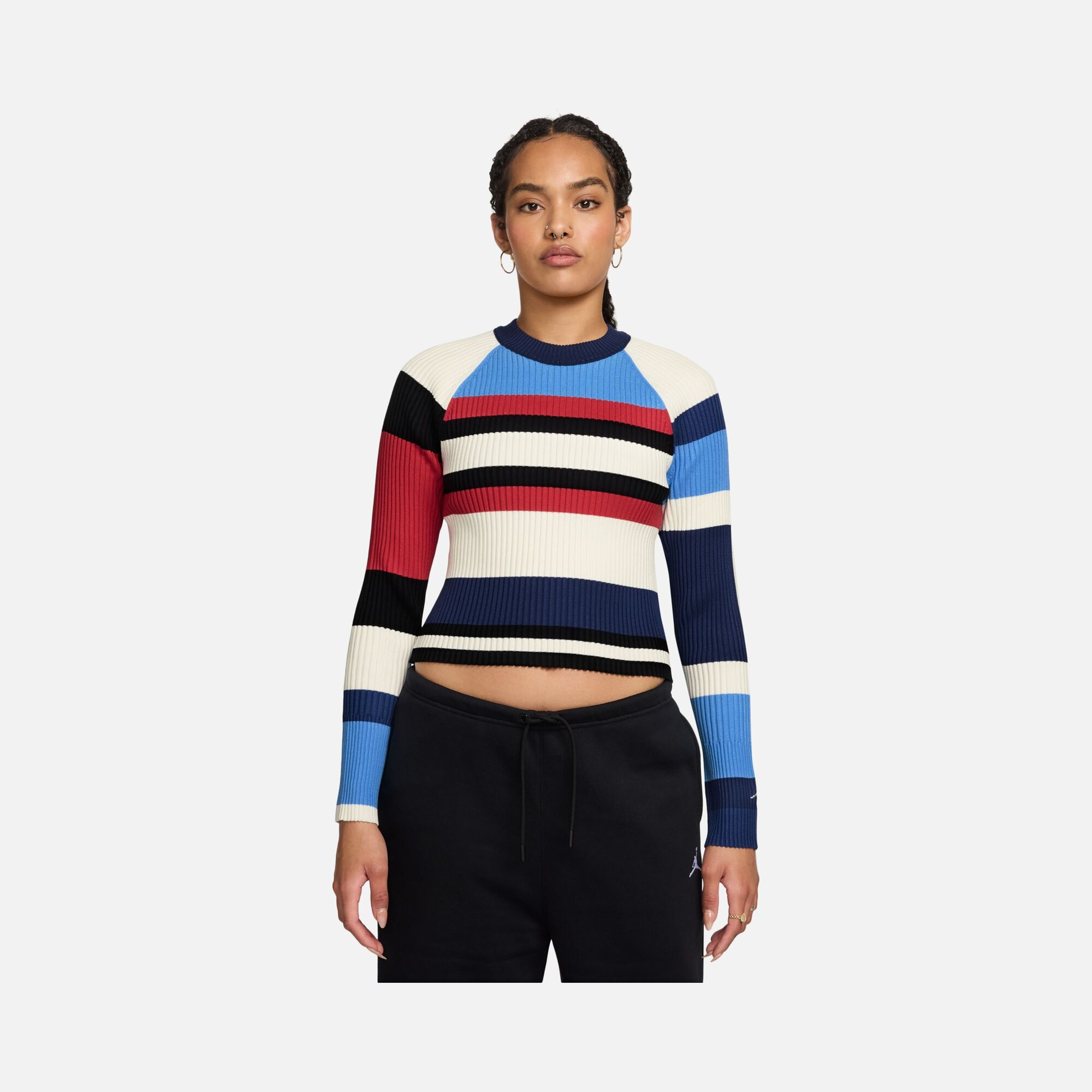 Nike W J Flt Ls Swtr Stripe Kadın Kazak