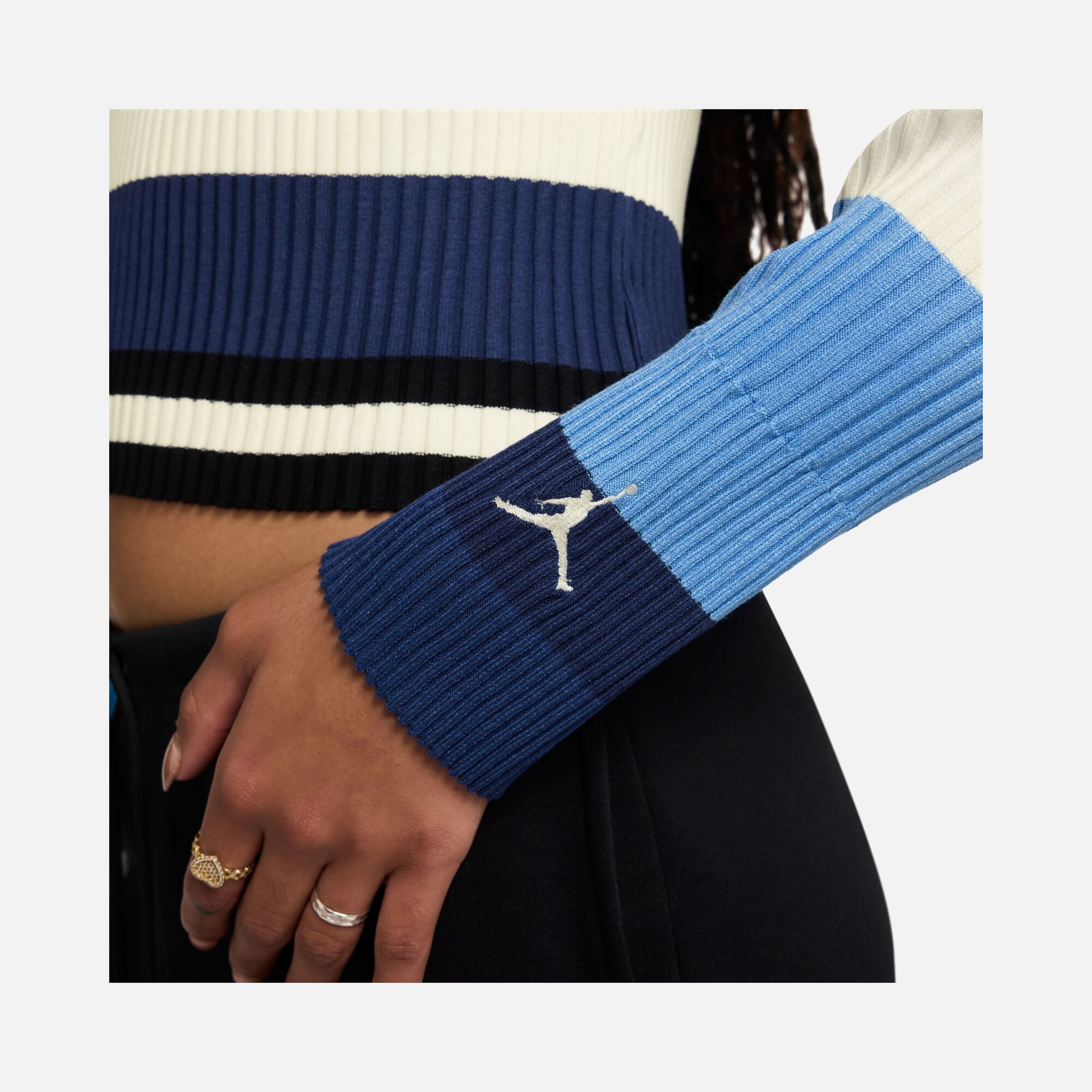 Nike W J Flt Ls Swtr Stripe Kadın Kazak