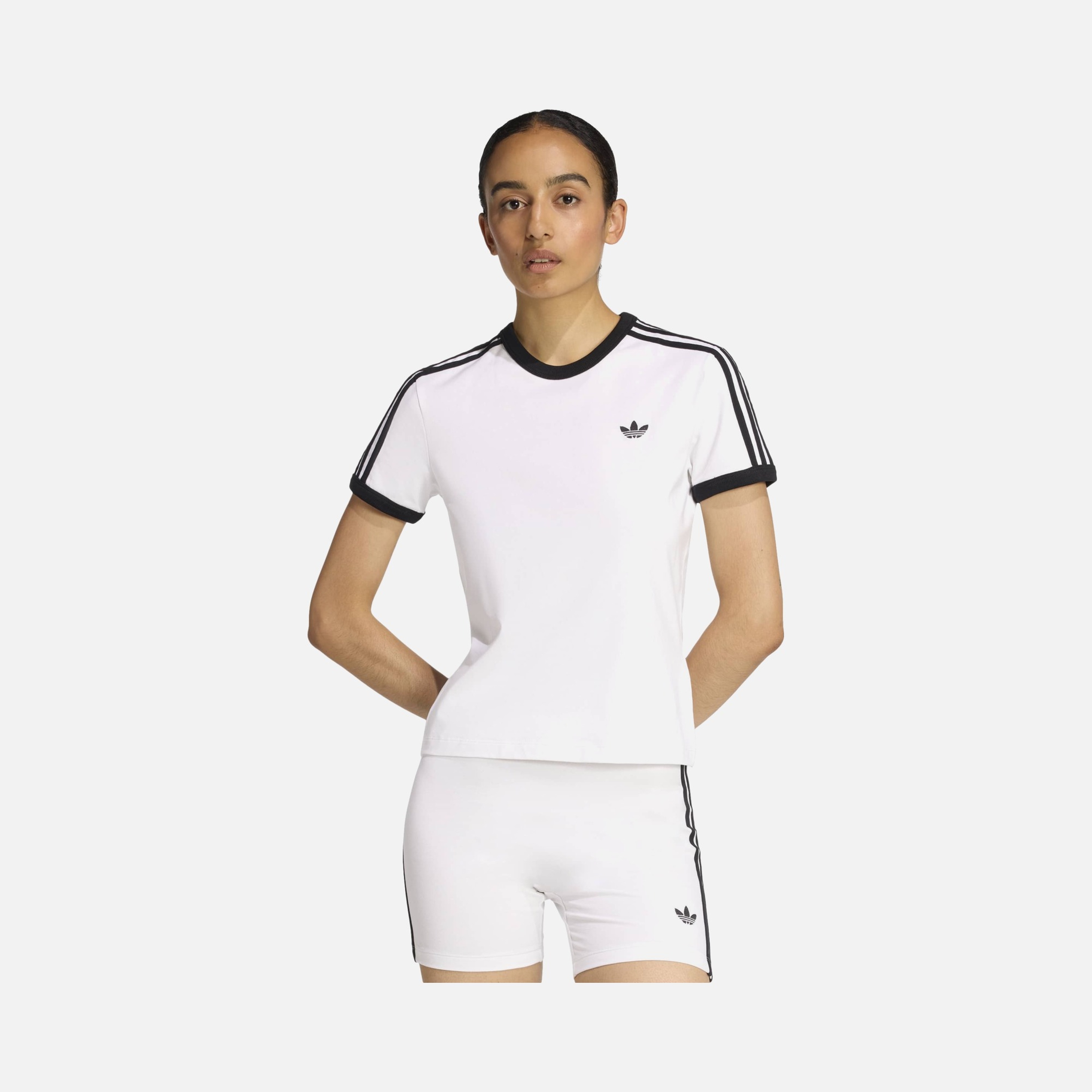 adidas White 3-Stripes Slim Tee Kadın Tişört