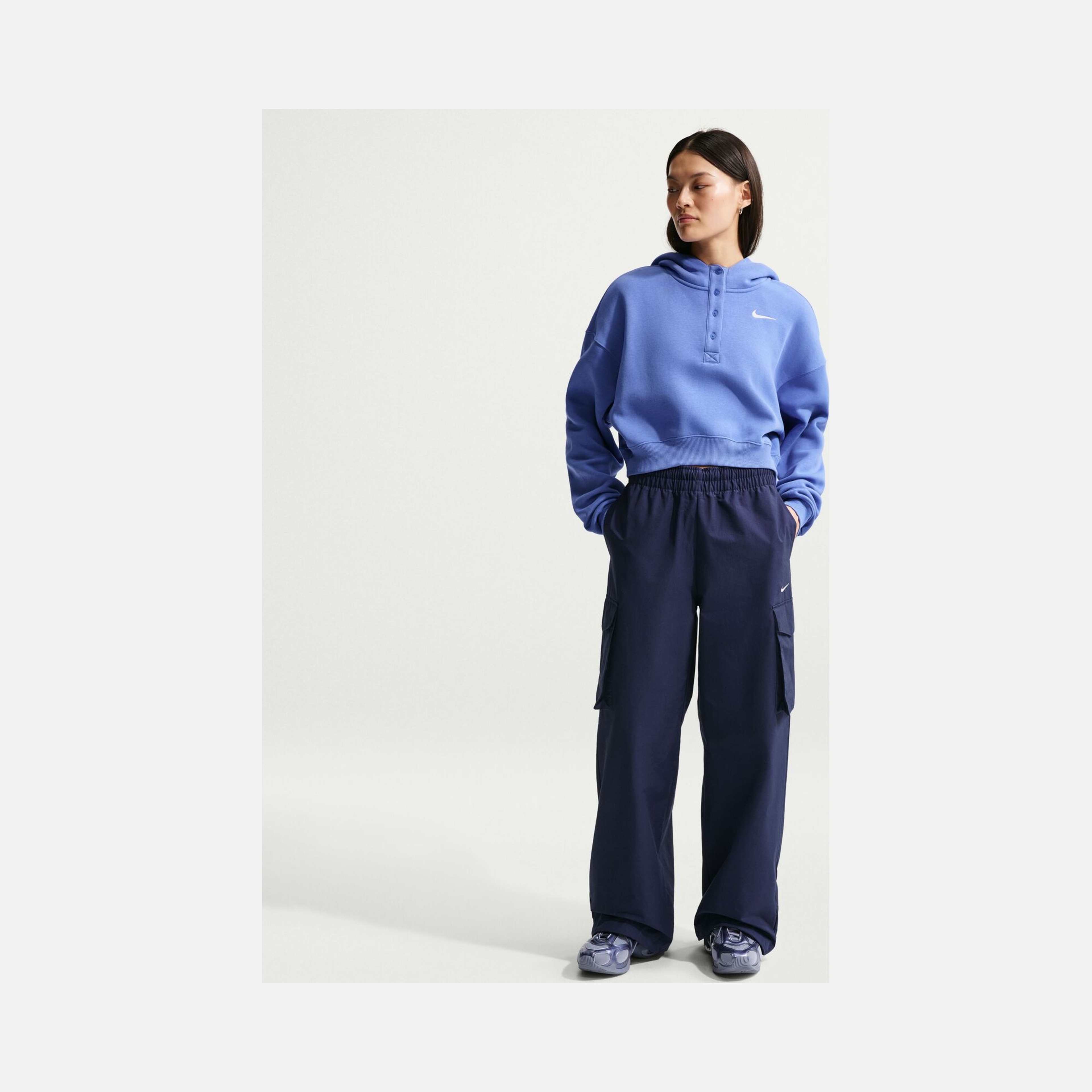 Nike Sportswear Phoneix Fleece Os Crop Kadın Kapüşonlu Sweatshirt