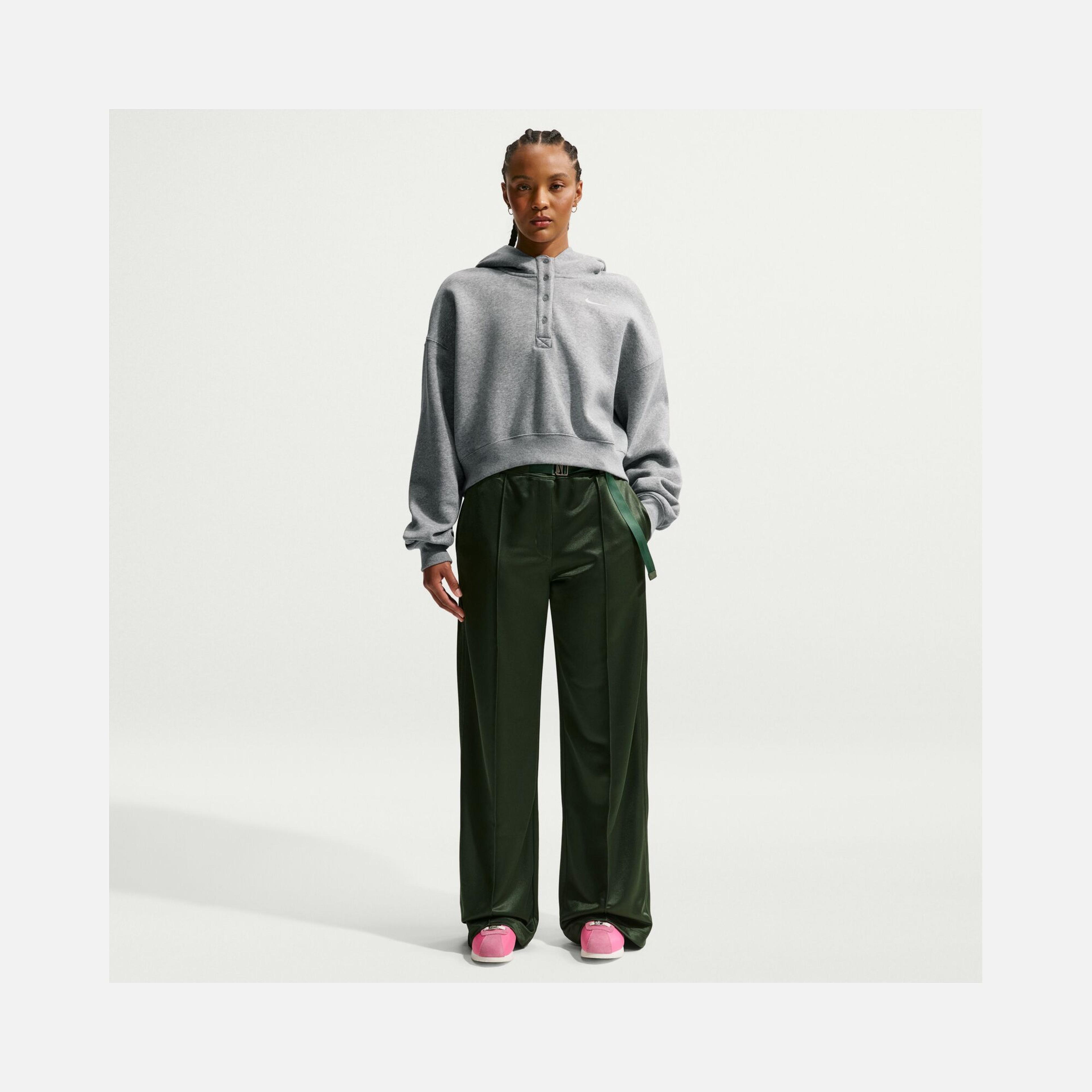 Nike Sportswear Phoneix Fleece Os Crop Kadın Kapüşonlu Sweatshirt