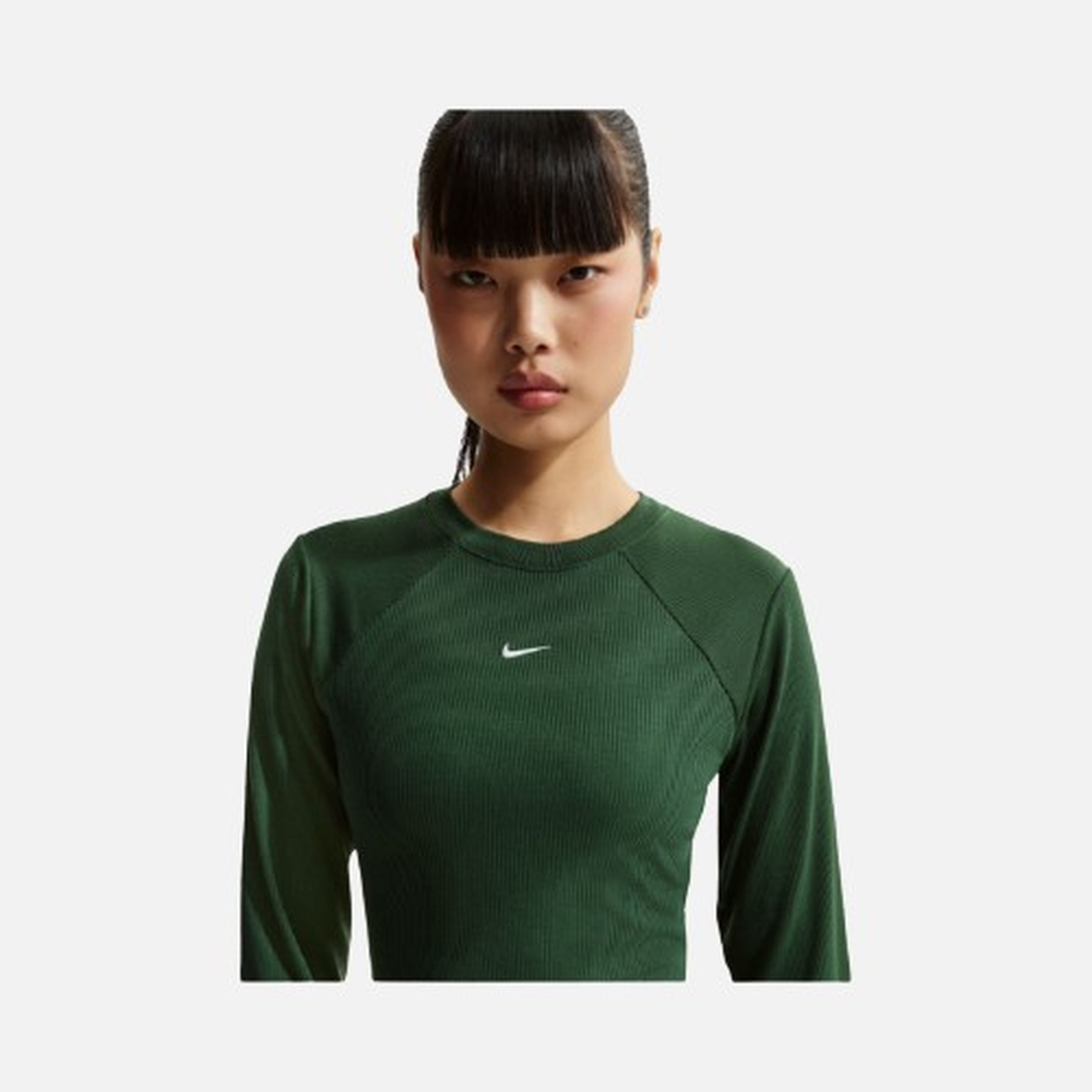 Nike W Nsw Chill Knit Rib Ls Top Kadın Uzun Kollu Tişört