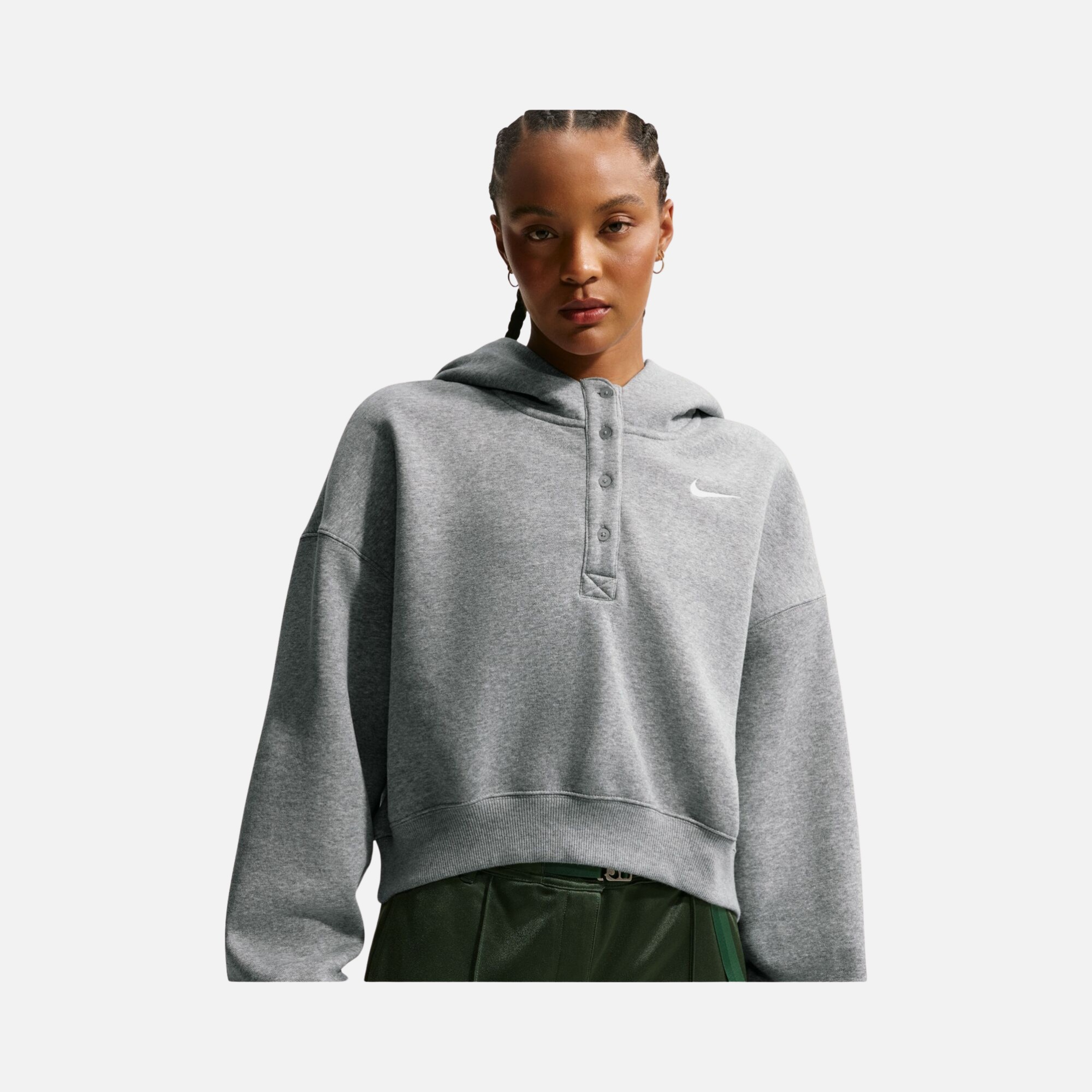 Nike Sportswear Phoneix Fleece Os Crop Kadın Kapüşonlu Sweatshirt