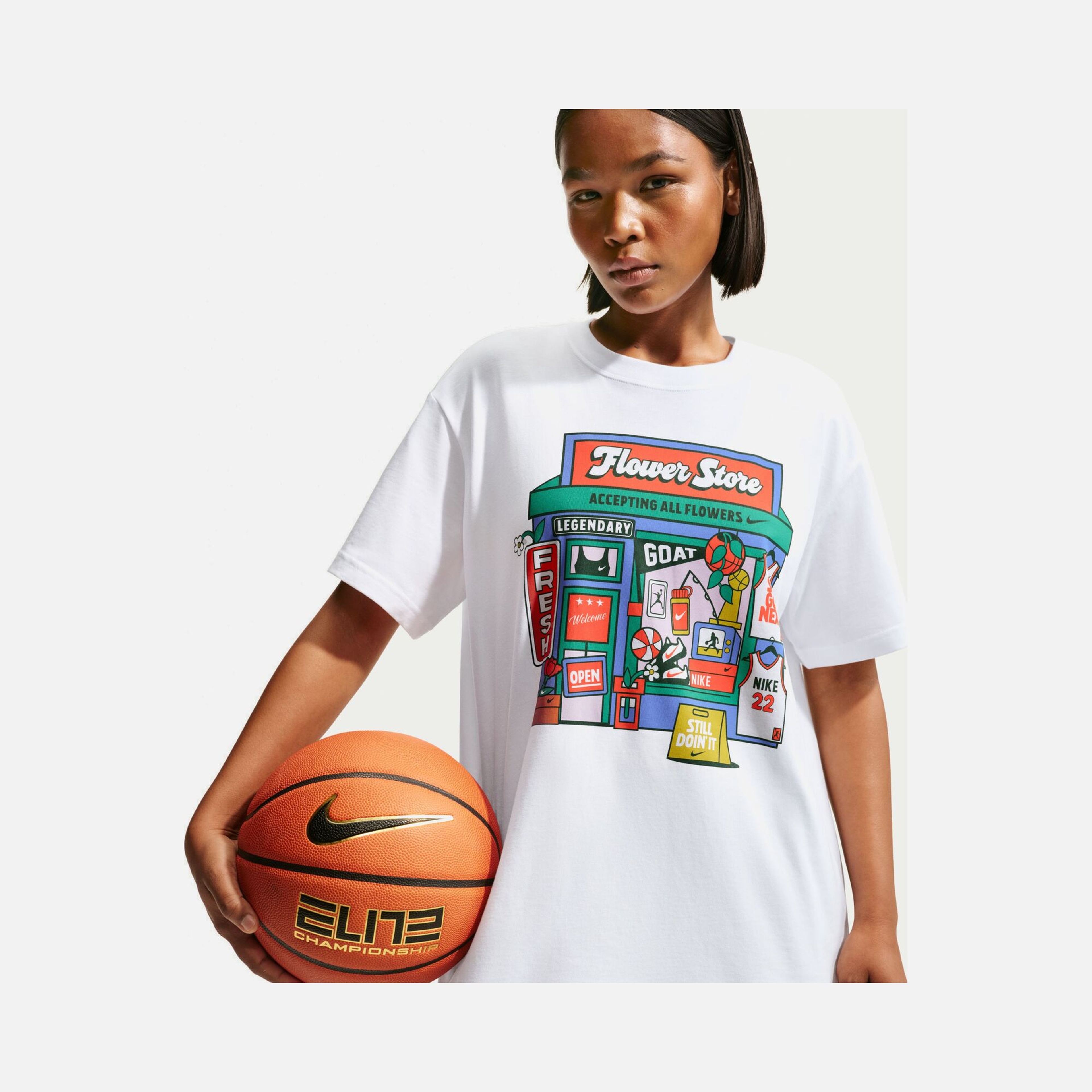 Nike Flower Shop Boyfriend Fit Kadın Tişört