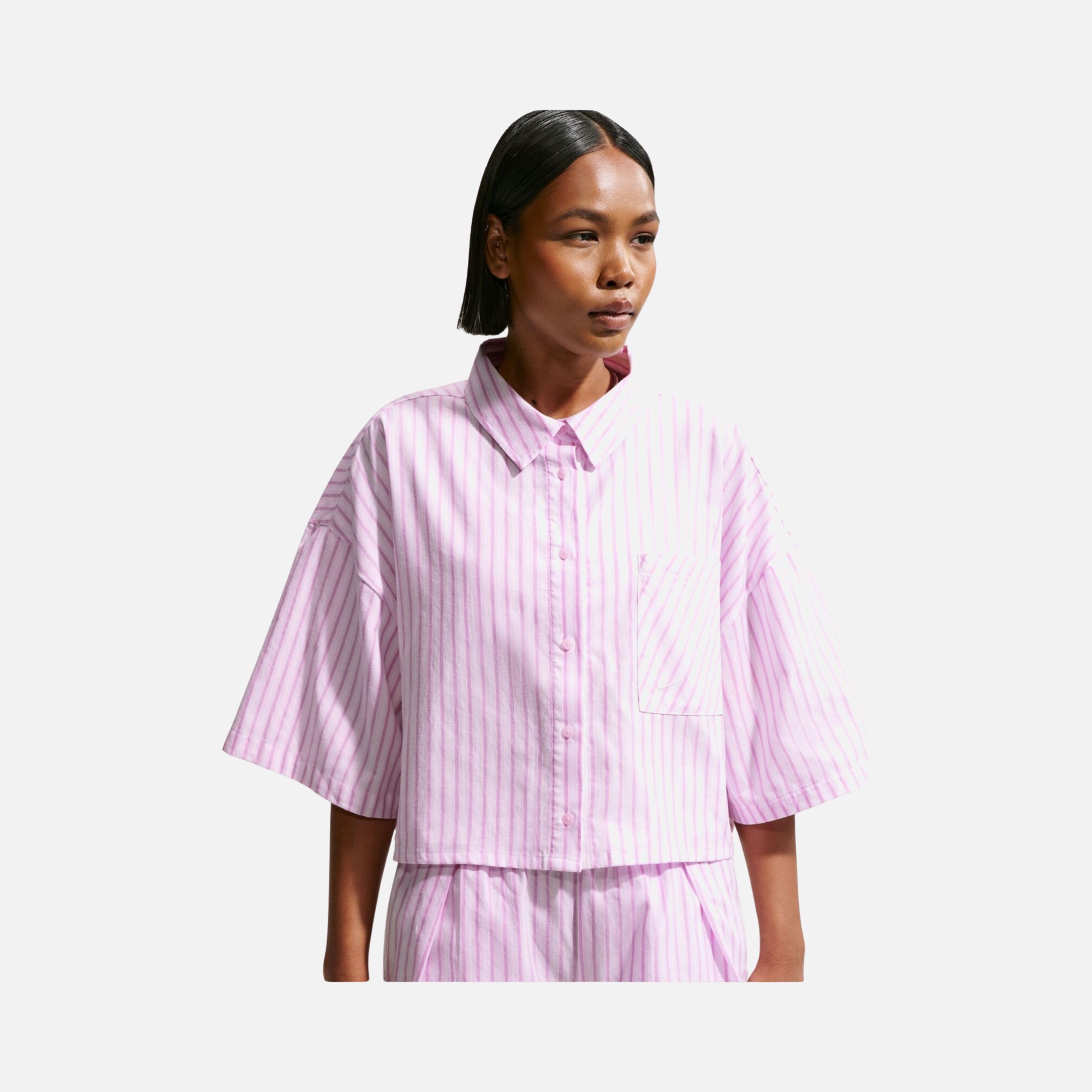 Nike Sportswear Offline Woven Poplin Çizgili Kadın Gömlek